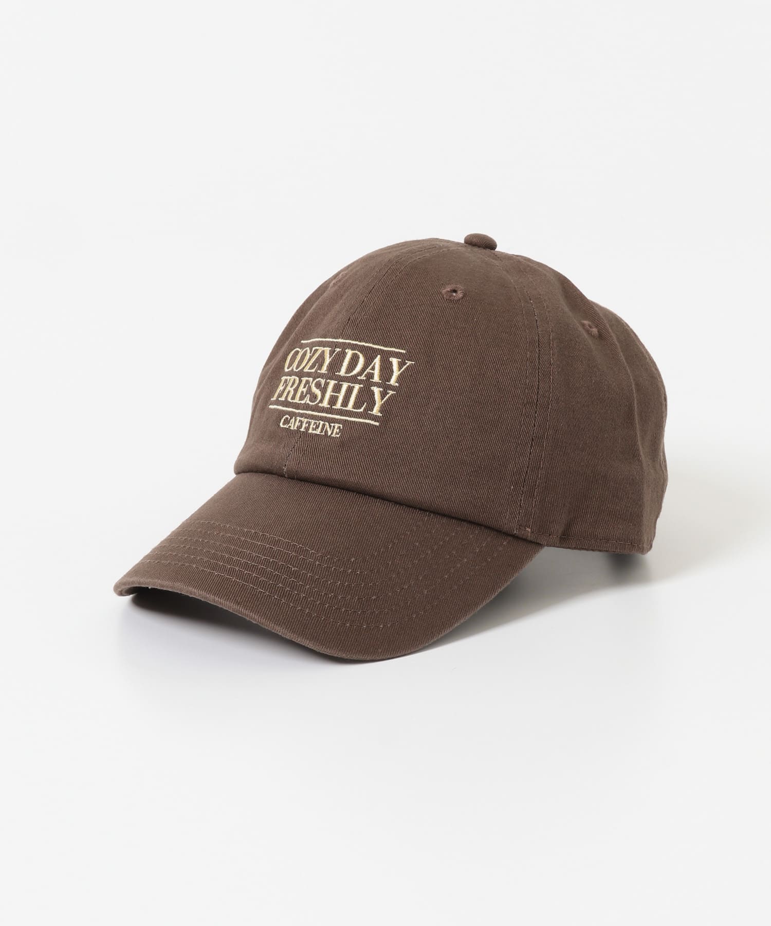 カフェロゴエンブロイダリーCAP BROWN one