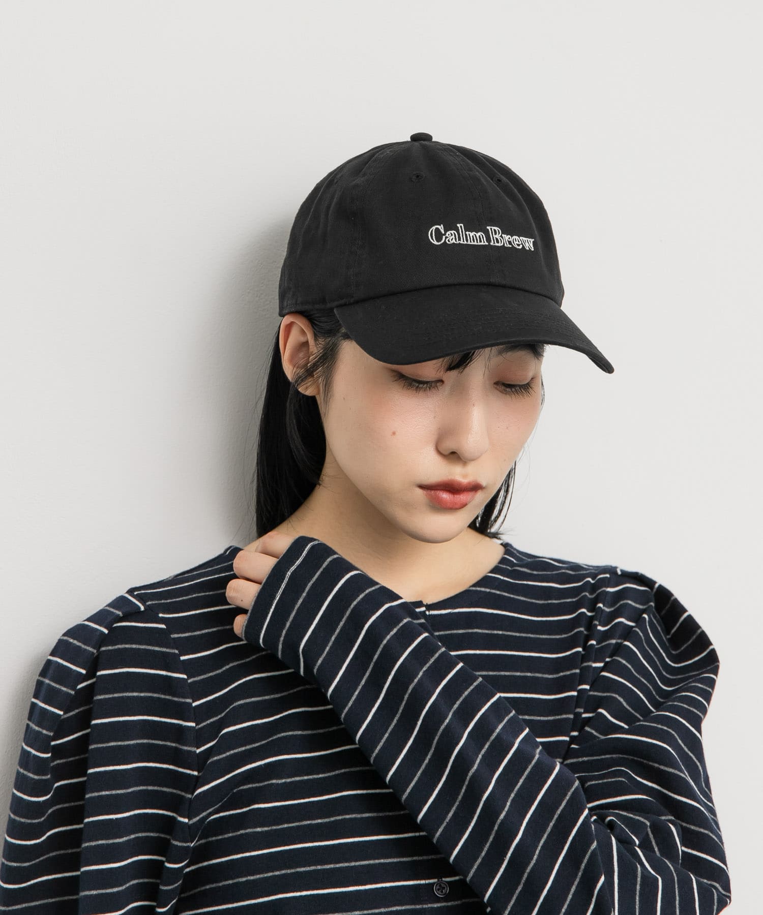 カフェロゴエンブロイダリーCAP BLACK one