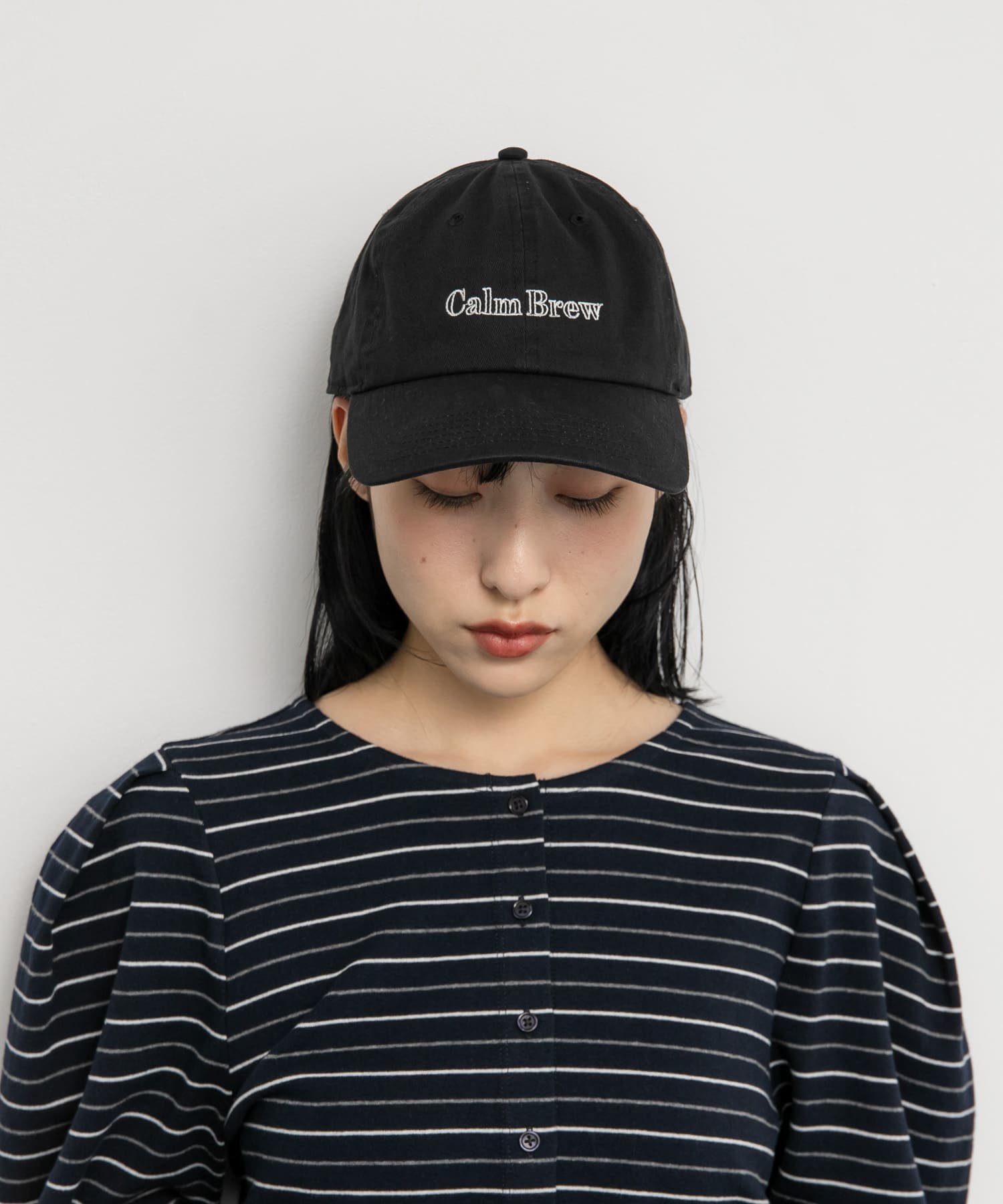 カフェロゴエンブロイダリーCAP BLACK one