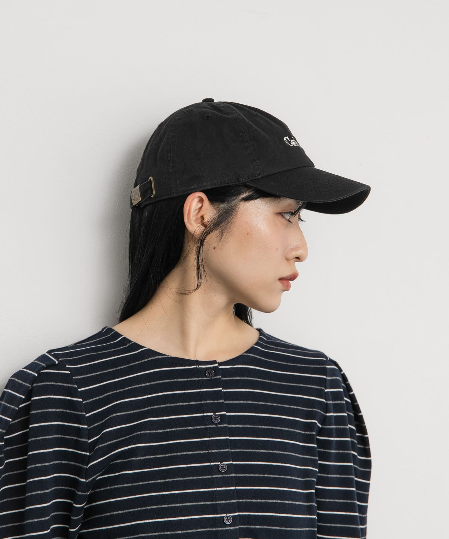 カフェロゴエンブロイダリーCAP BLACK one