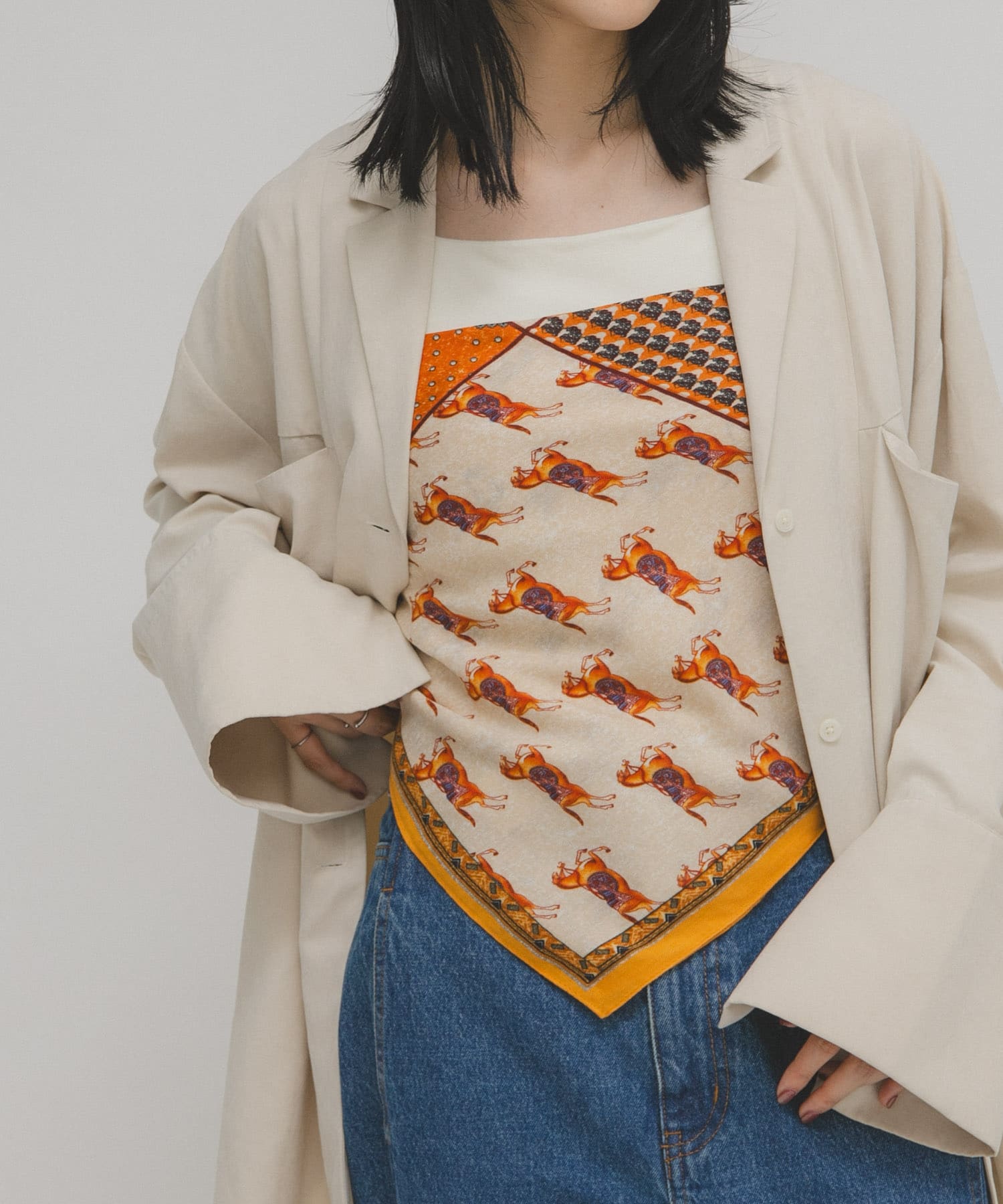 ホースデザインビッグスカーフ