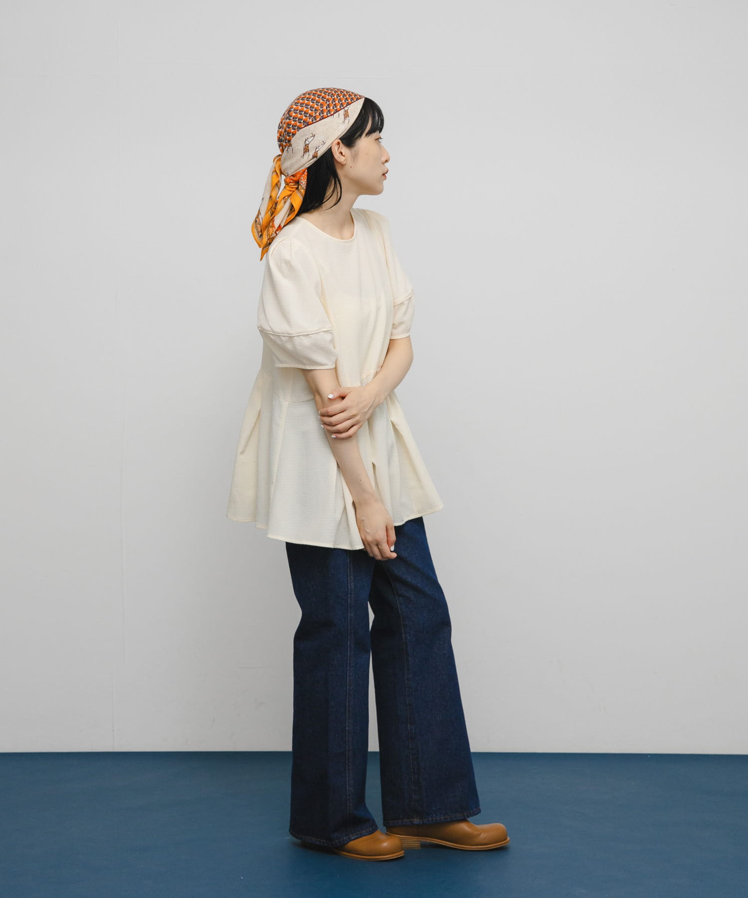 ホースデザインビッグスカーフ ORANGE one