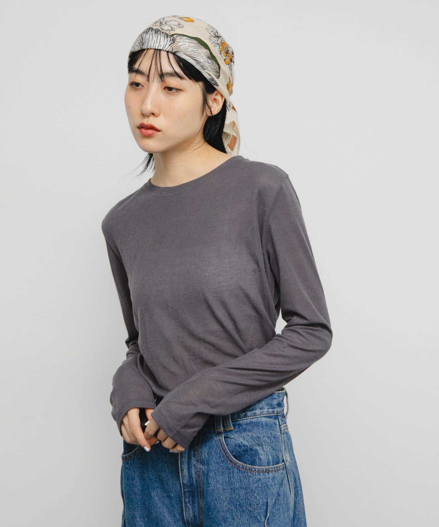 フラワーデザインビッグスカーフ GREEN one