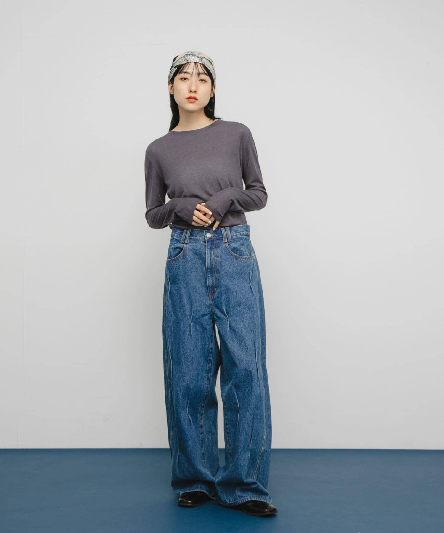 フラワーデザインビッグスカーフ GREEN one