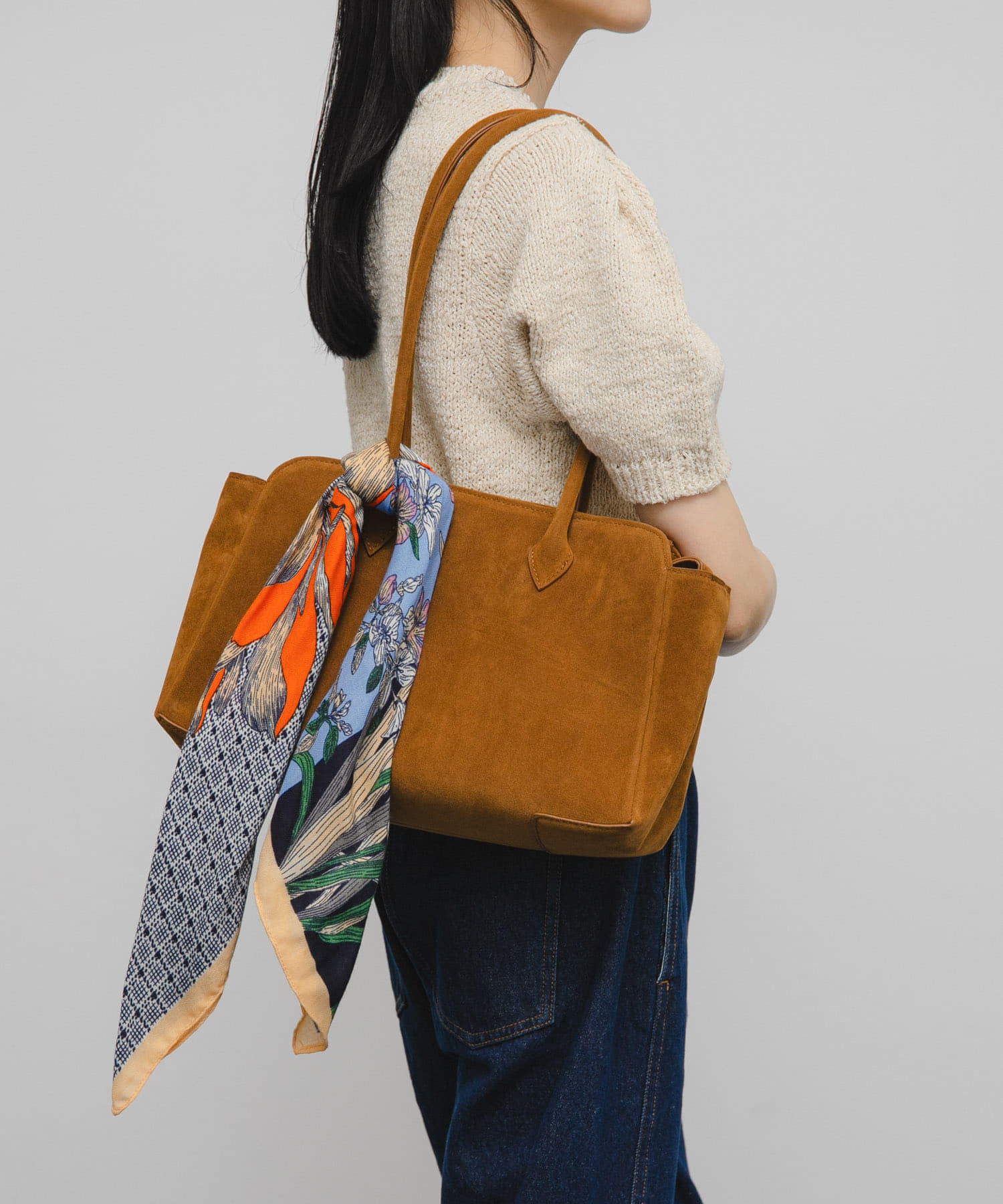 フラワーデザインビッグスカーフ ORANGE one