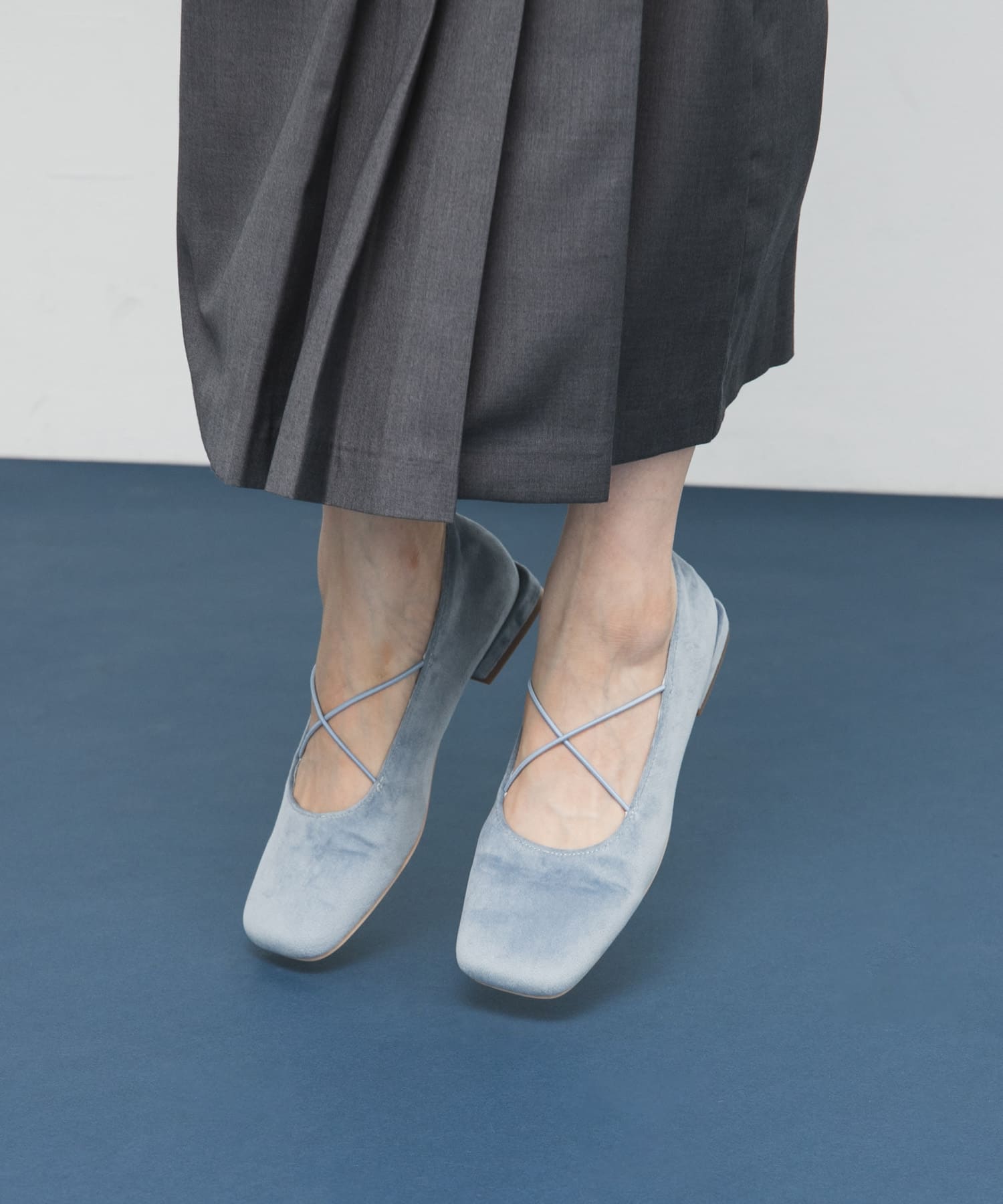 クロスナローバレエシューズ BLUE 36