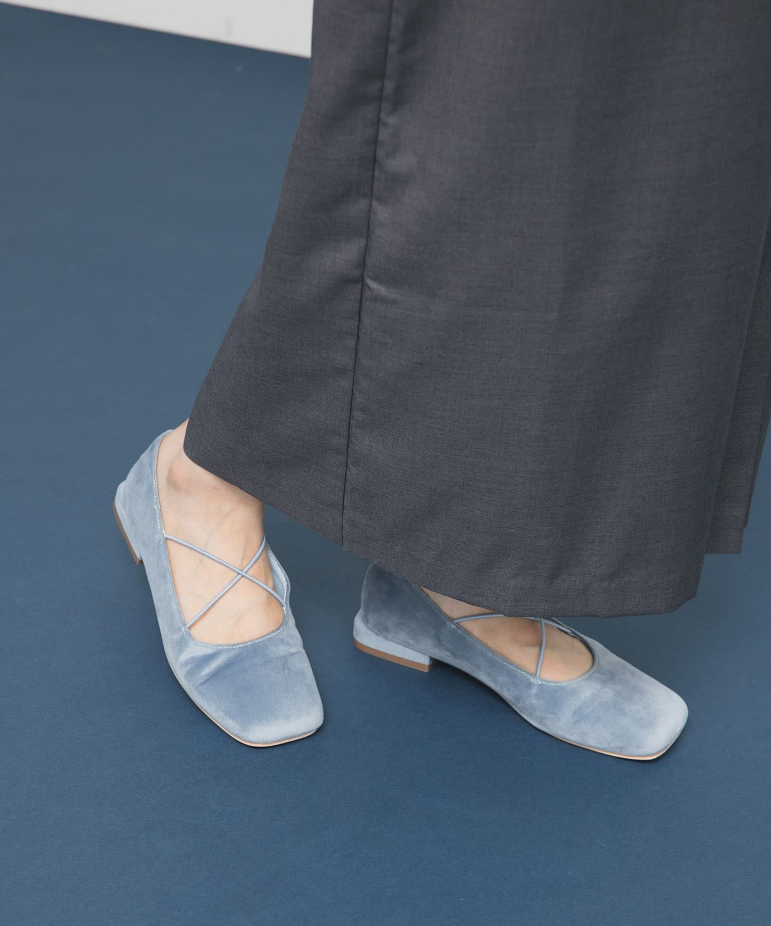 クロスナローバレエシューズ BLUE 36