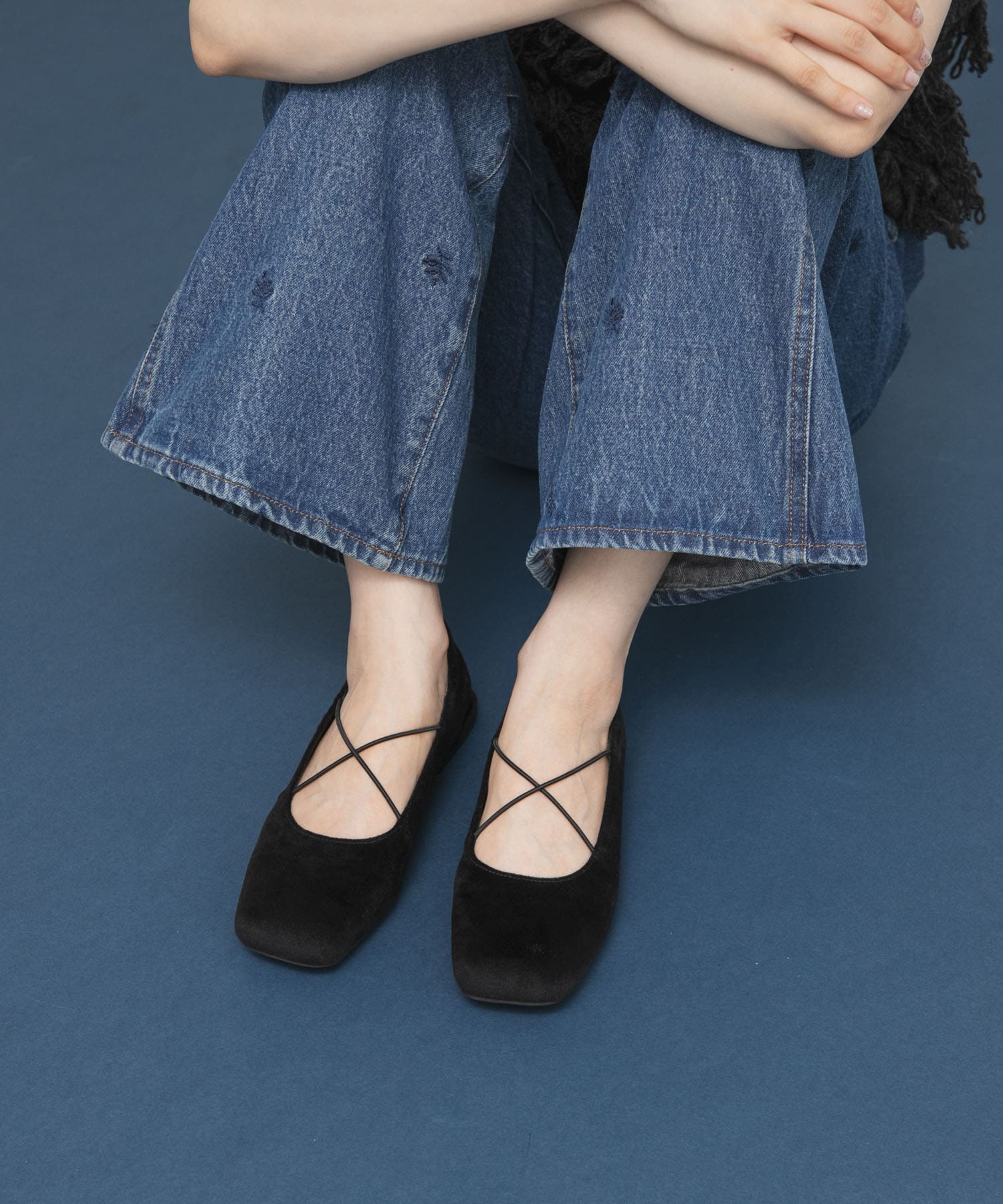 クロスナローバレエシューズ BLACK 36