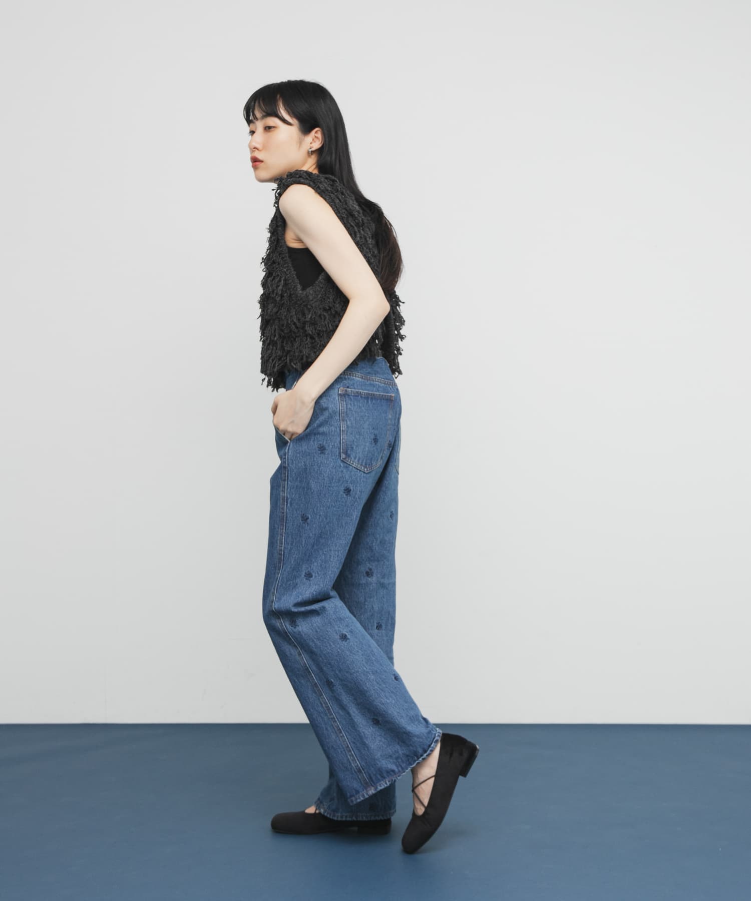 クロスナローバレエシューズ BLACK 36