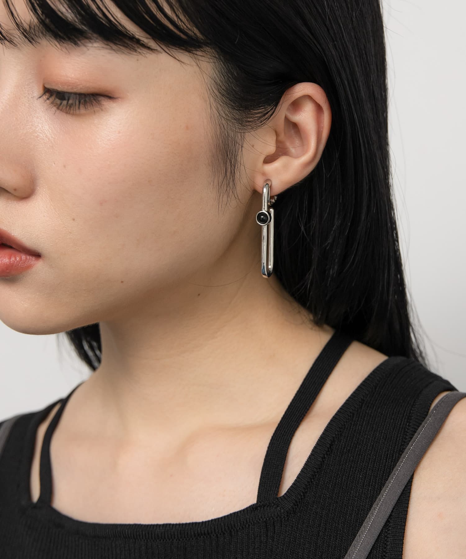 オーバルイヤリング SILVER one