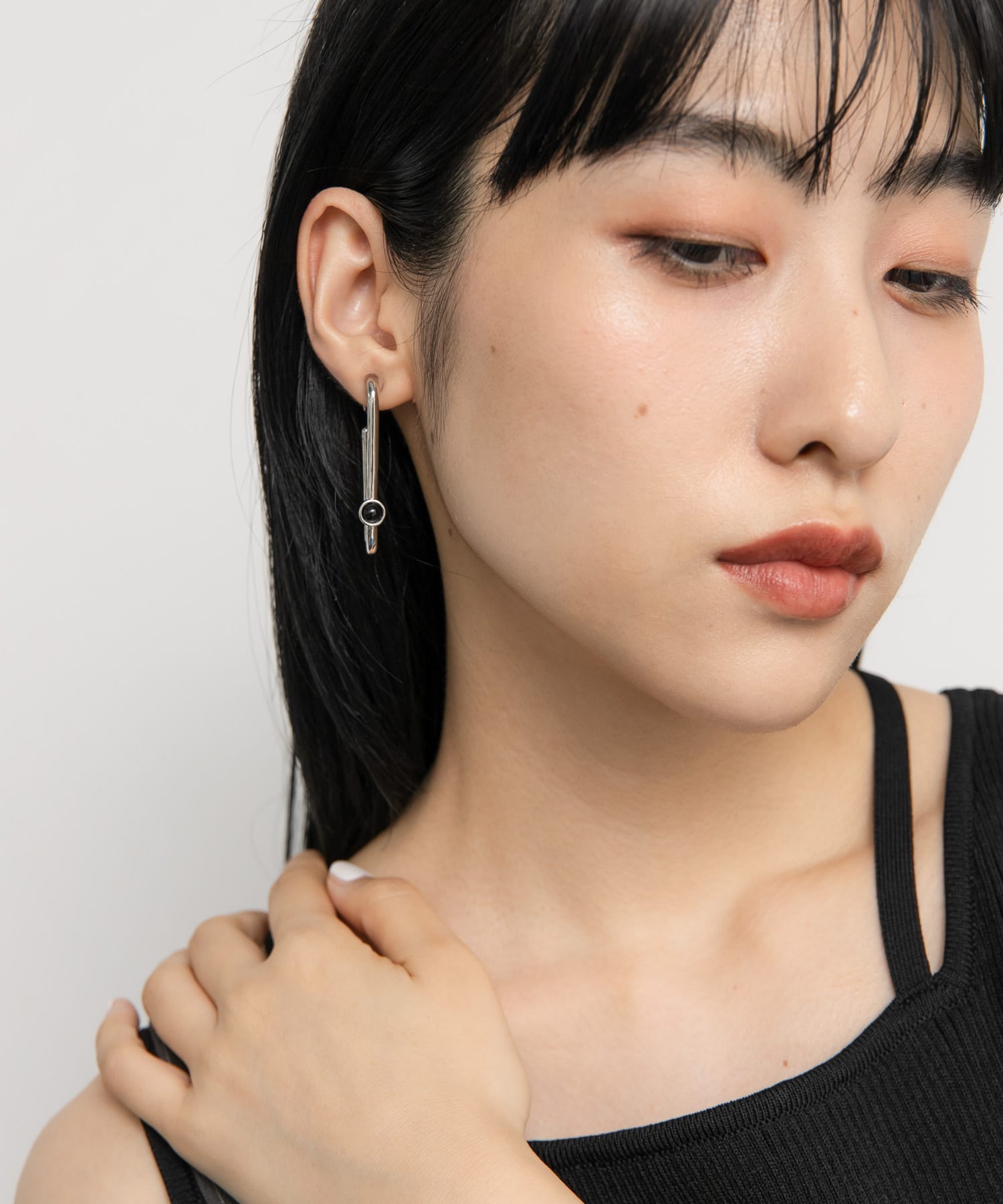 オーバルイヤリング SILVER one