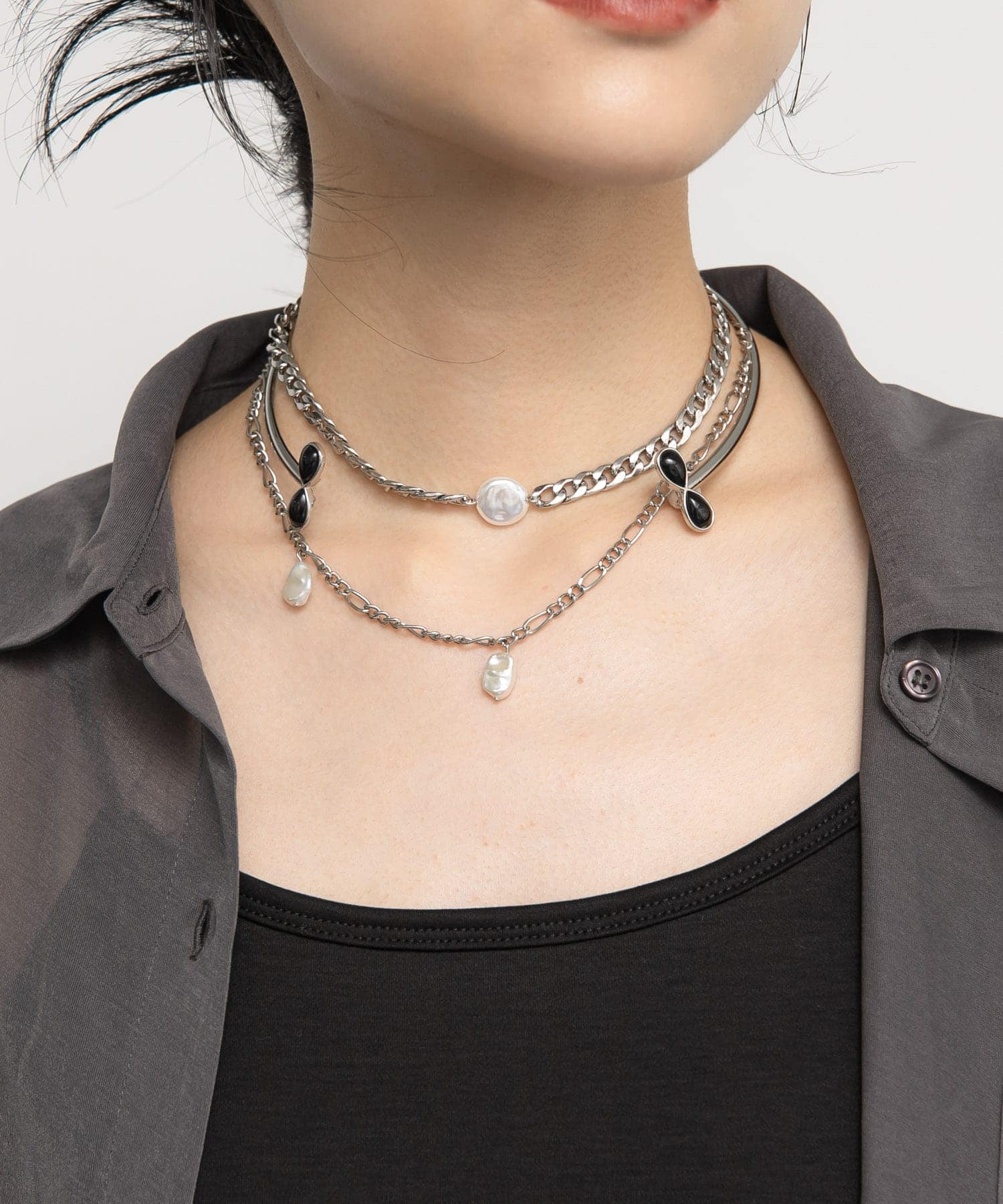 チョーカーコンビネックレス SILVER one