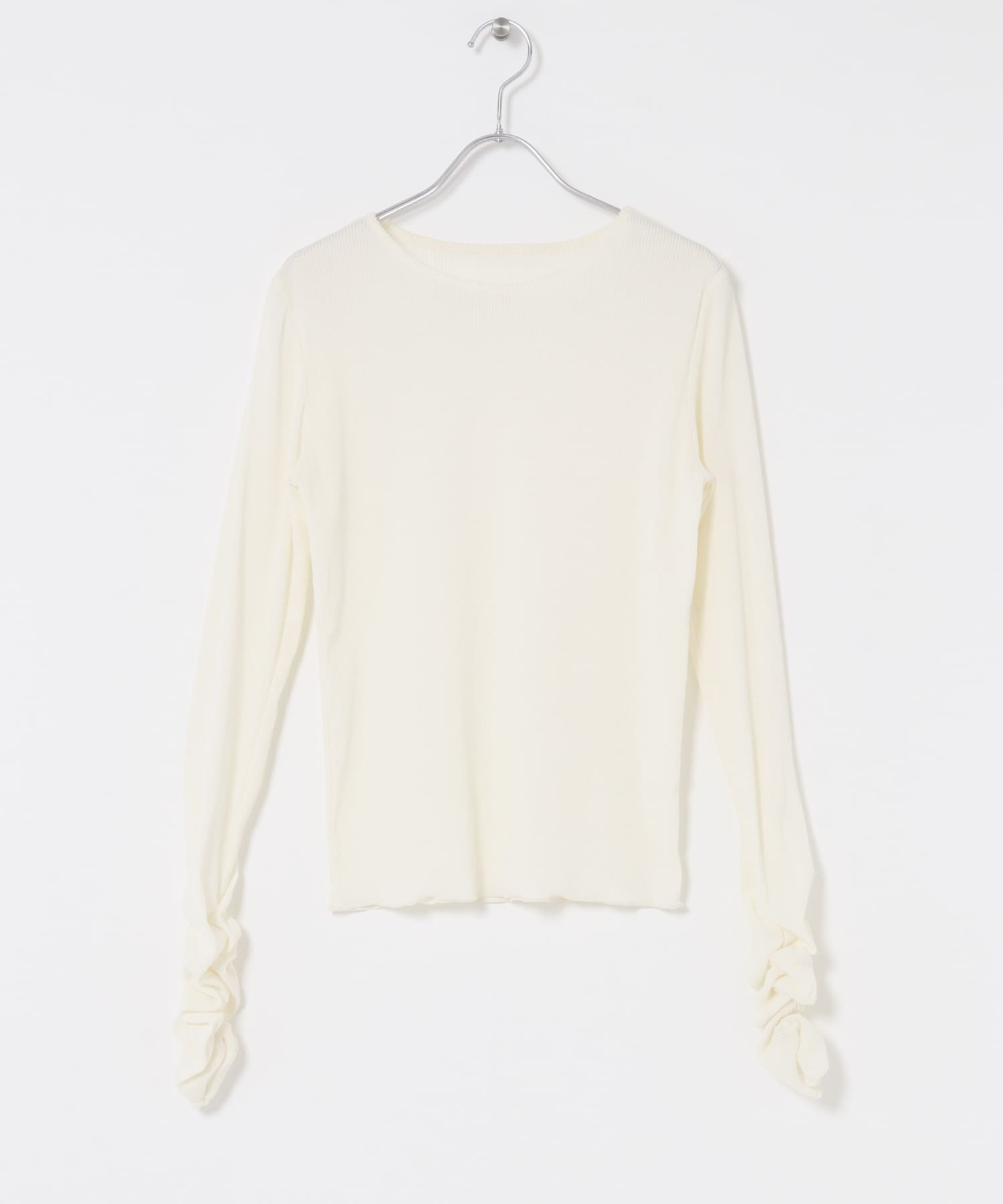 シアーベロアシャーリングスリーブトップス IVORY one