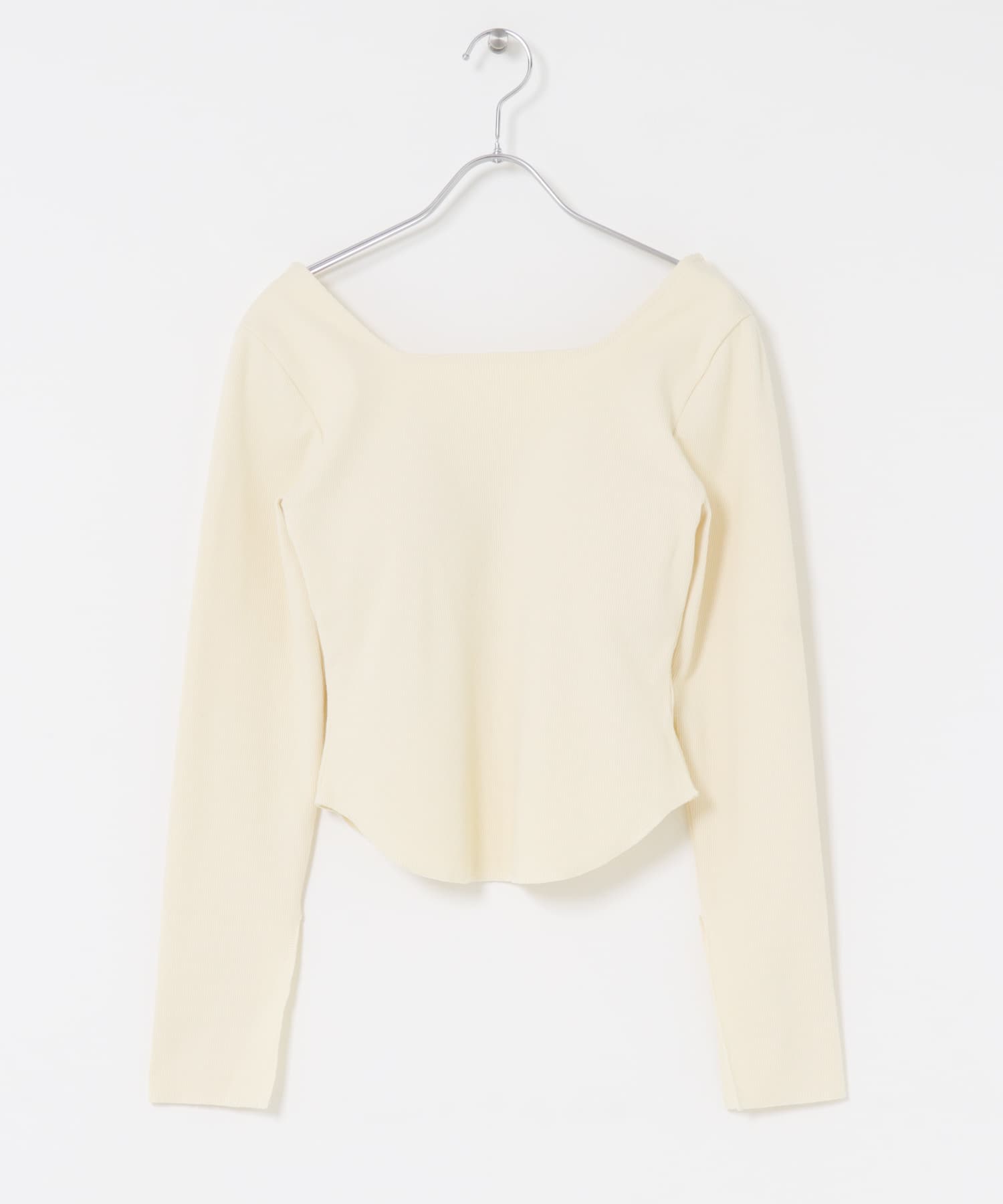 バックオープンカップ付ロンTEE IVORY one