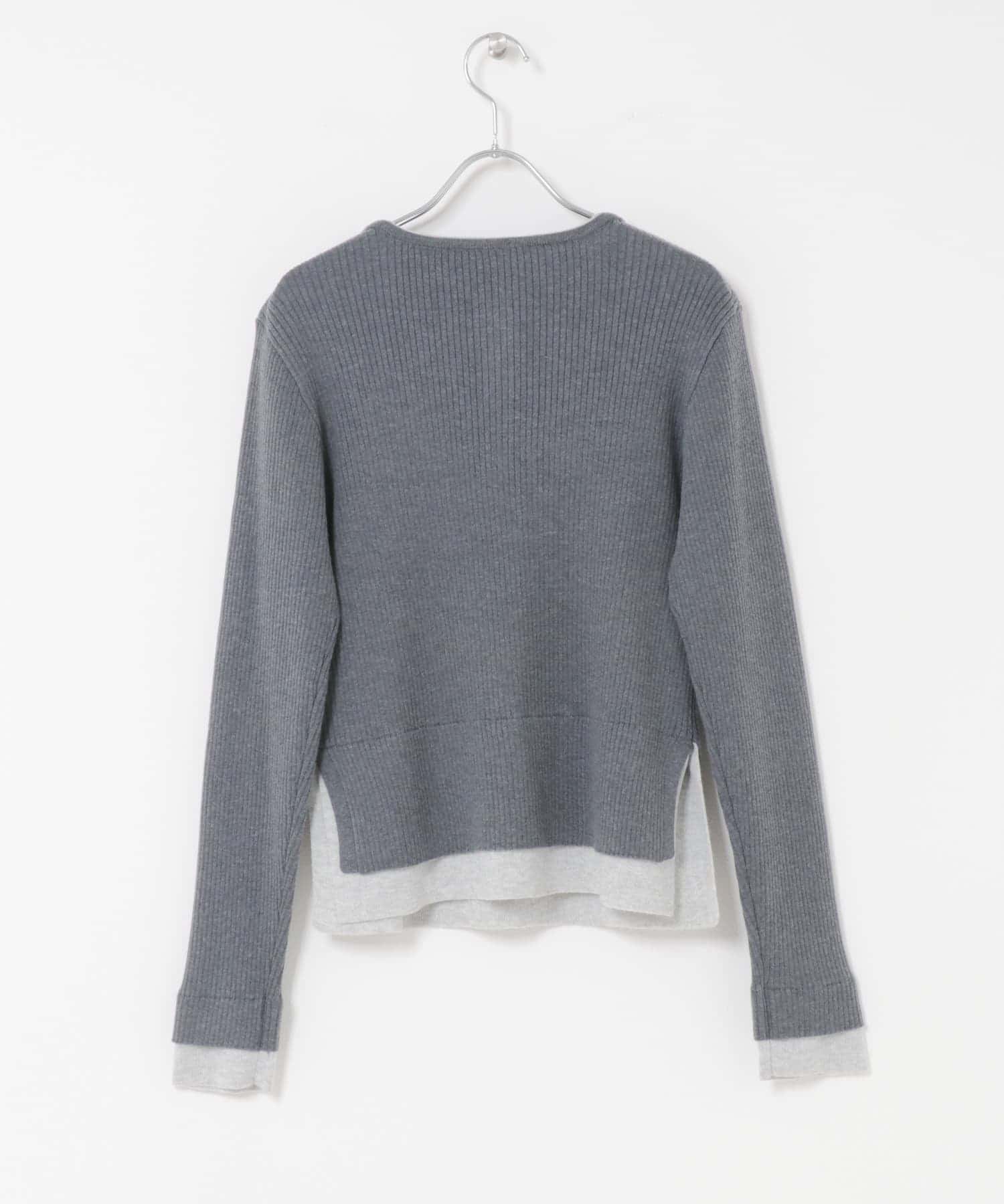 レイヤードライクヘンリーニット CCL×L.GRY one