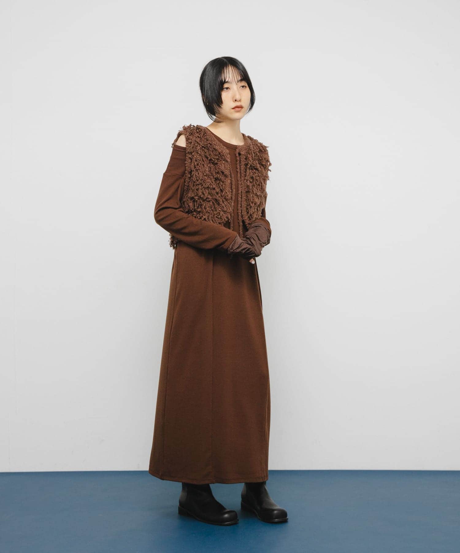 ループニットベスト BROWN one