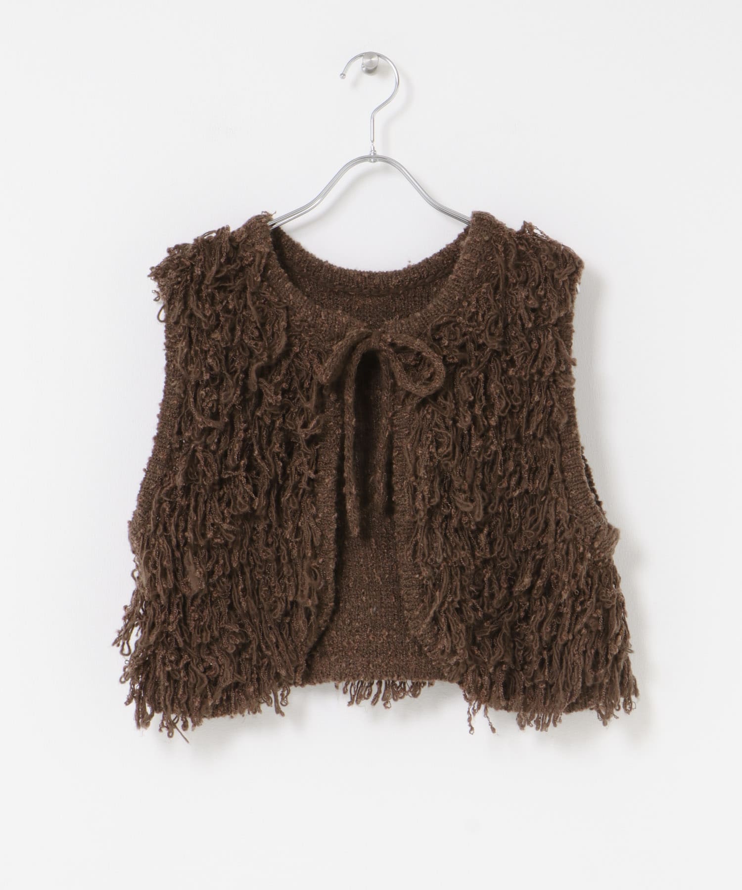 『一部WEB限定カラー』ループニットベスト BROWN one