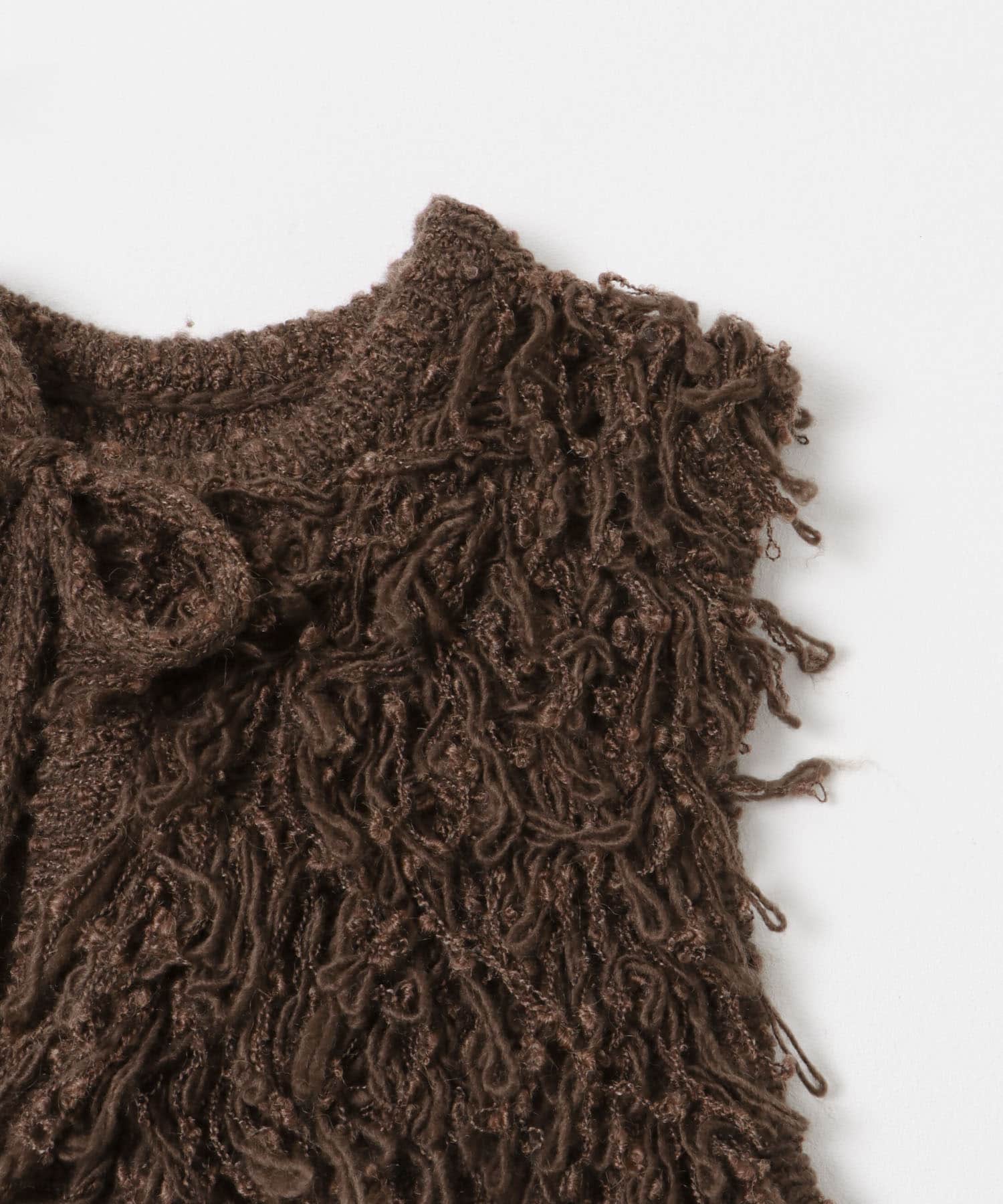 『一部WEB限定カラー』ループニットベスト BROWN one