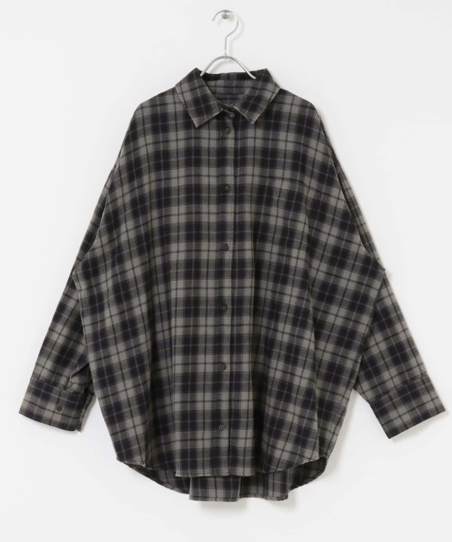 BIGチェックシャツ CHARCOAL one