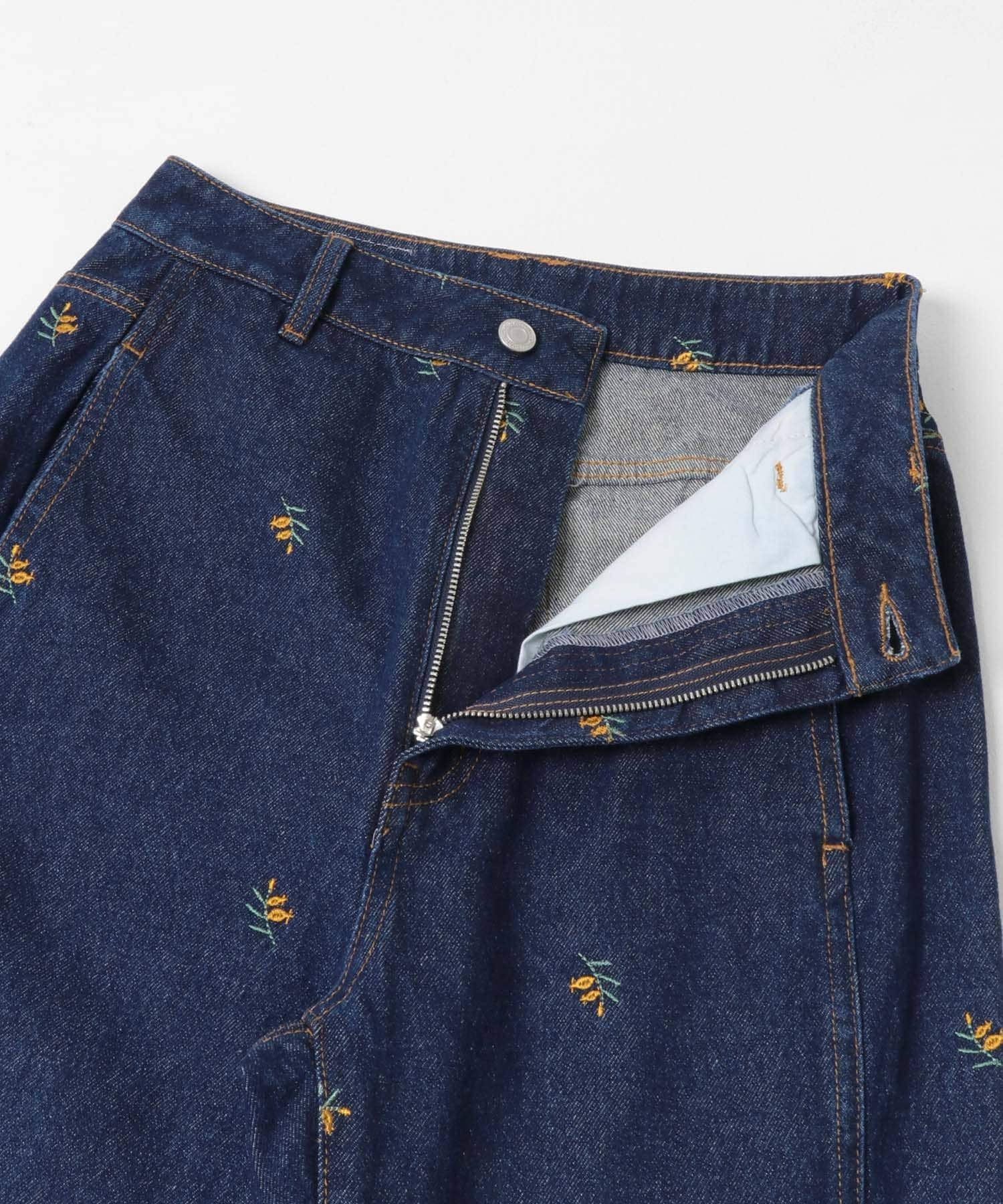 シームポケットフレアデニム BLUE刺繍 36