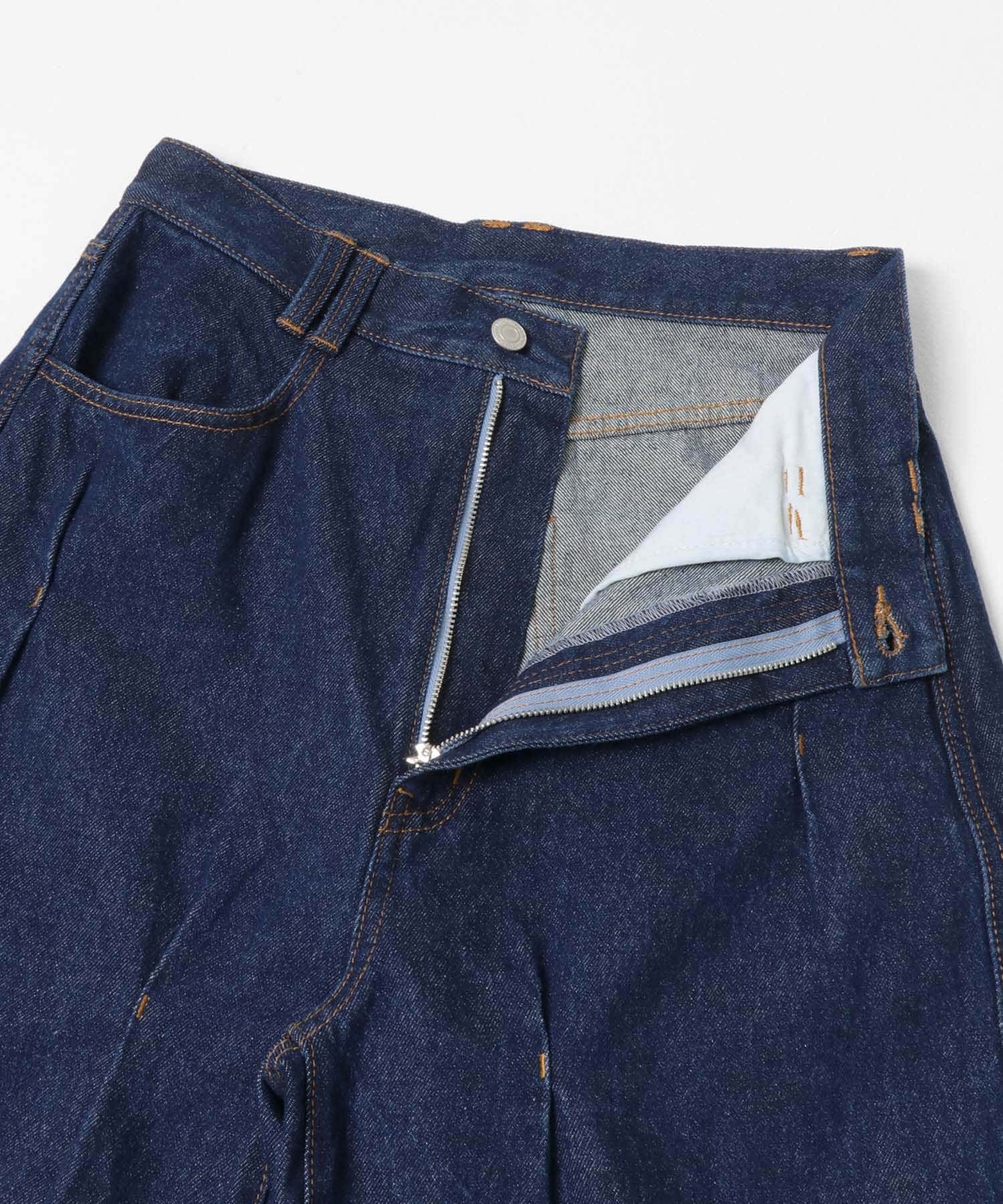 タックWIDEデニム BLUE 36