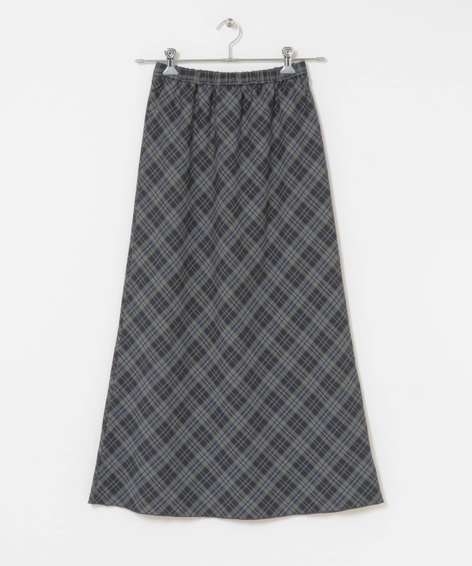 チェックナロースカート NAVY2 One