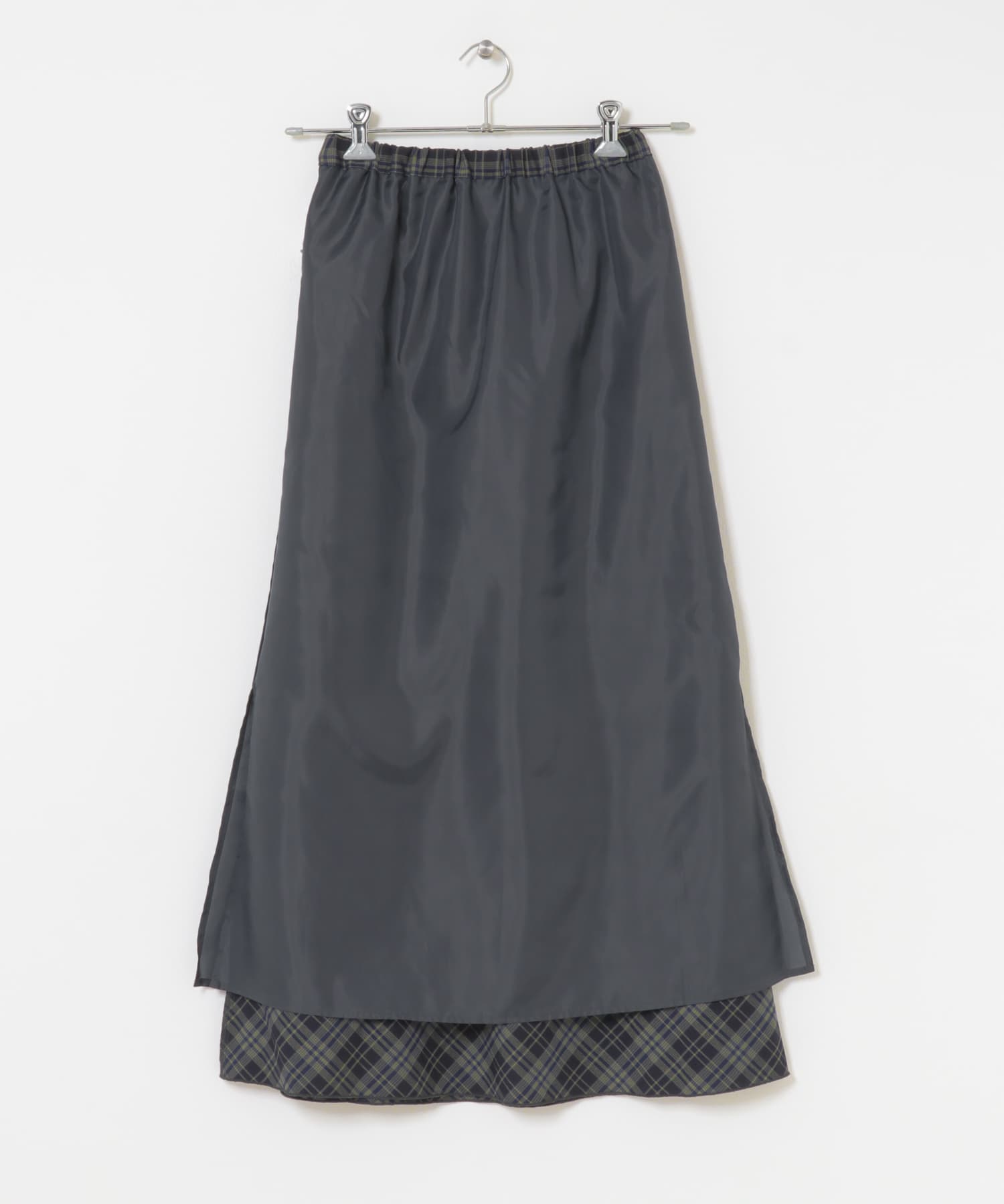 チェックナロースカート NAVY2 One