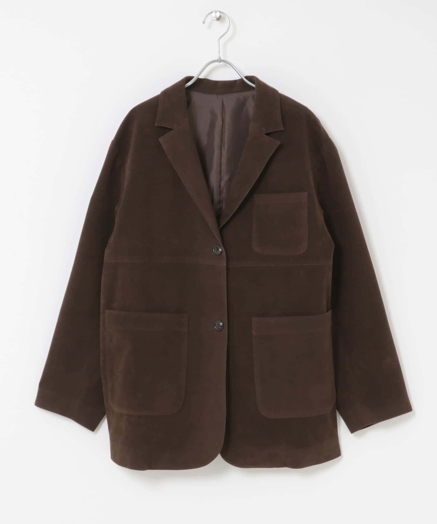 【新品タグ付き】KBF パッチポケットテーラードジャケット　ダークブラウン パッチポケットテーラードジャケット(one D.BROWN): アウター