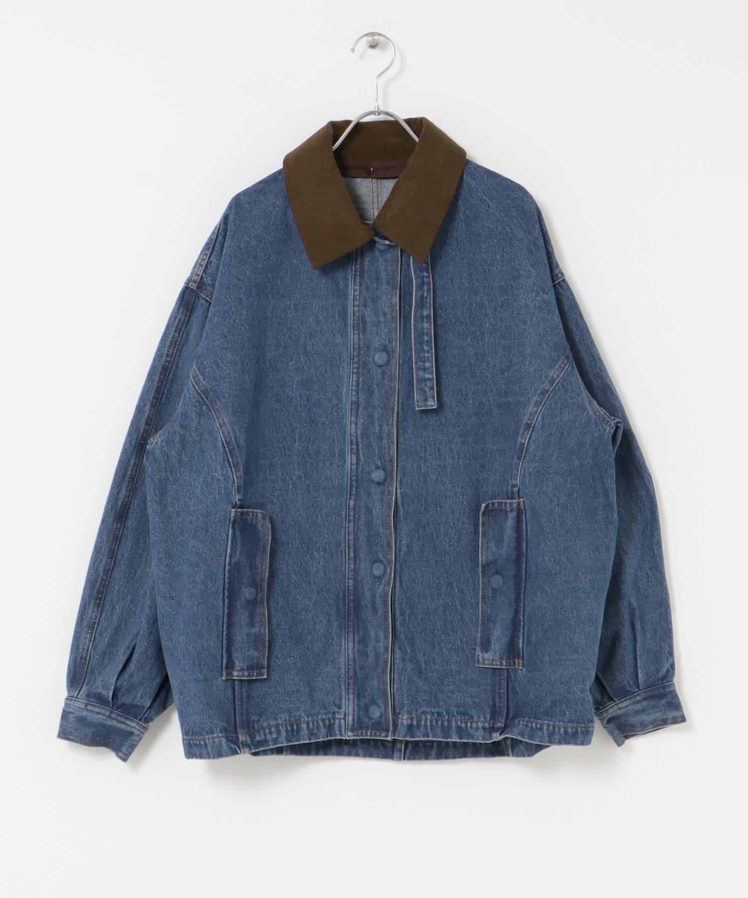 2WAYカラーデニムブルゾン L.BLUE one