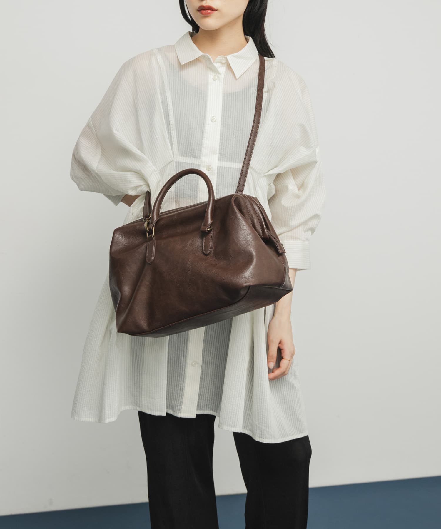 ガマグチボストンBAG D.BROWN one