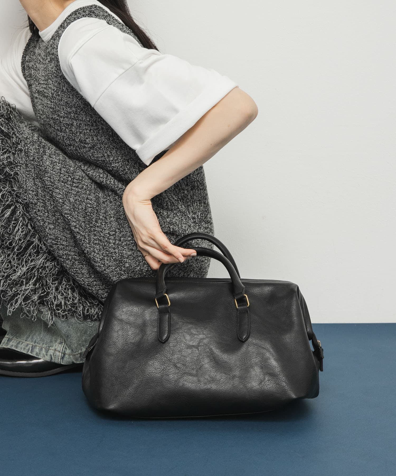 ガマグチボストンBAG BLACK one