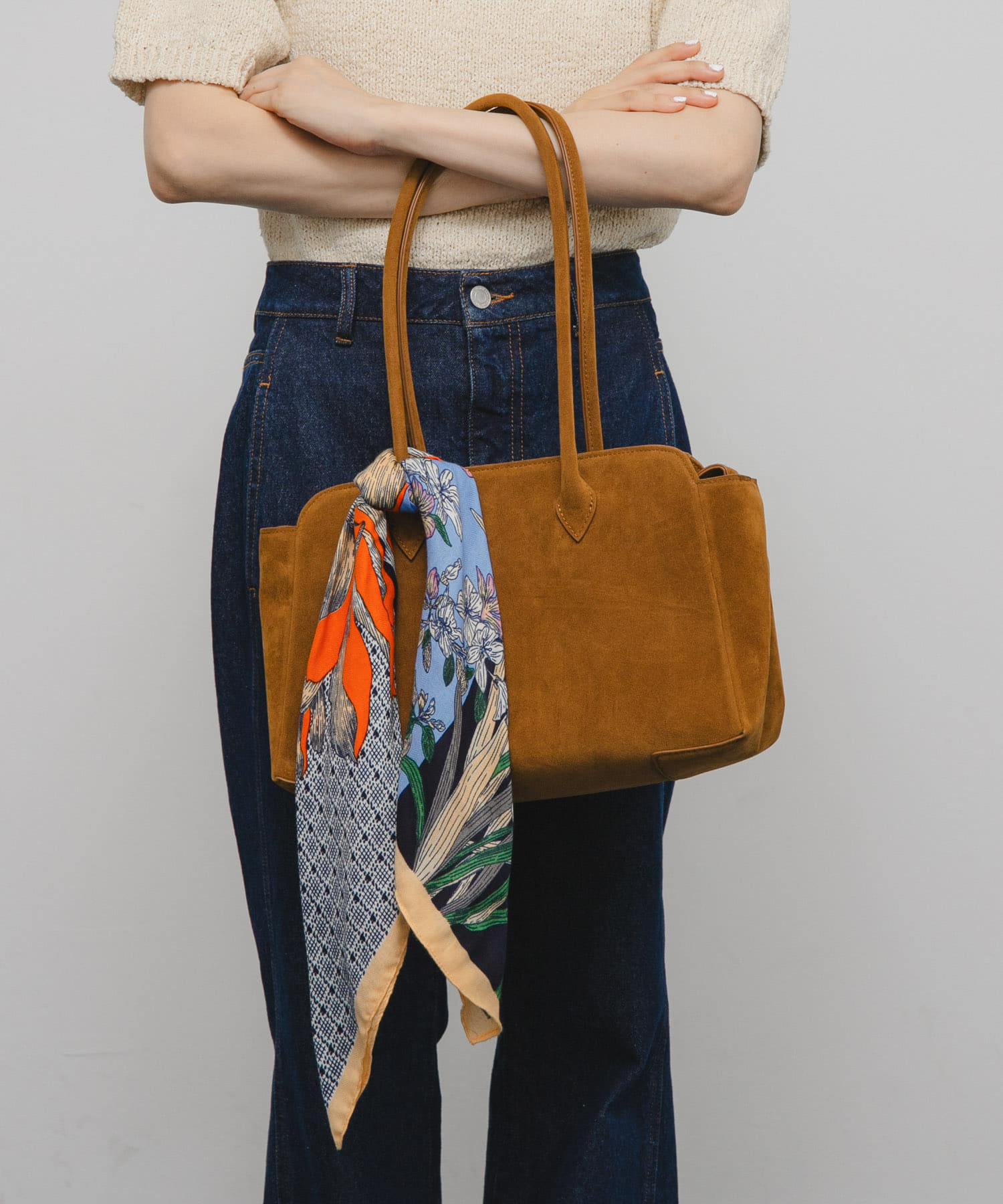 ロングショルダーボストンBAG CAMEL one