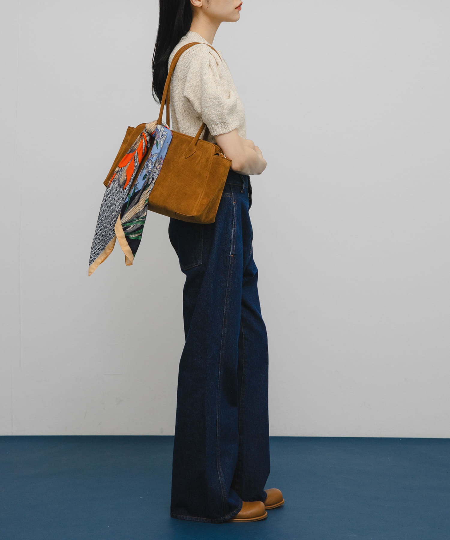 ロングショルダーボストンBAG CAMEL one