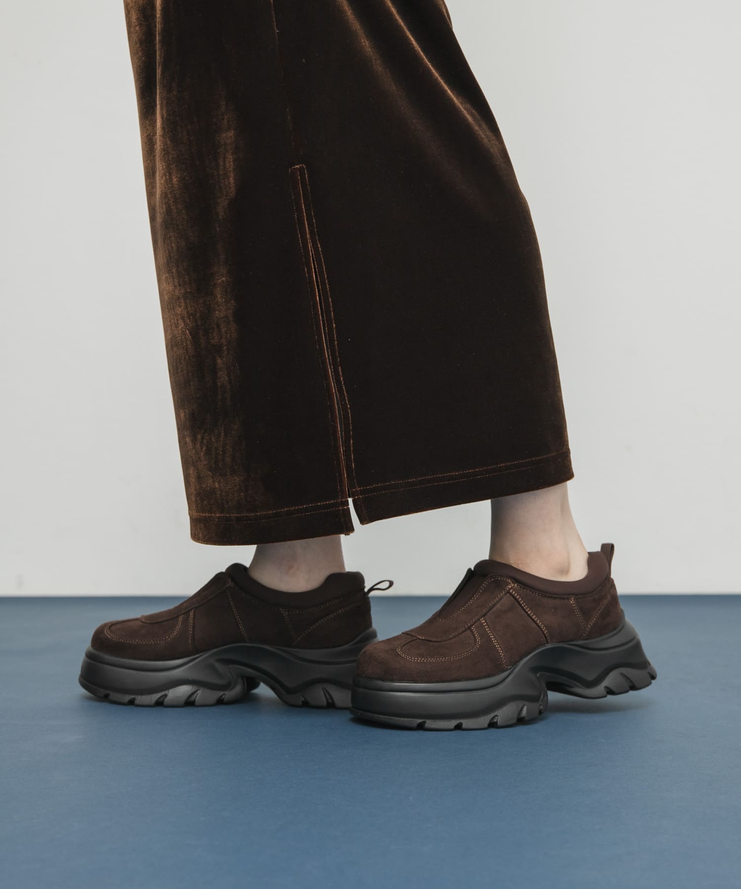 ステッチデザインスリッポン BROWN 36