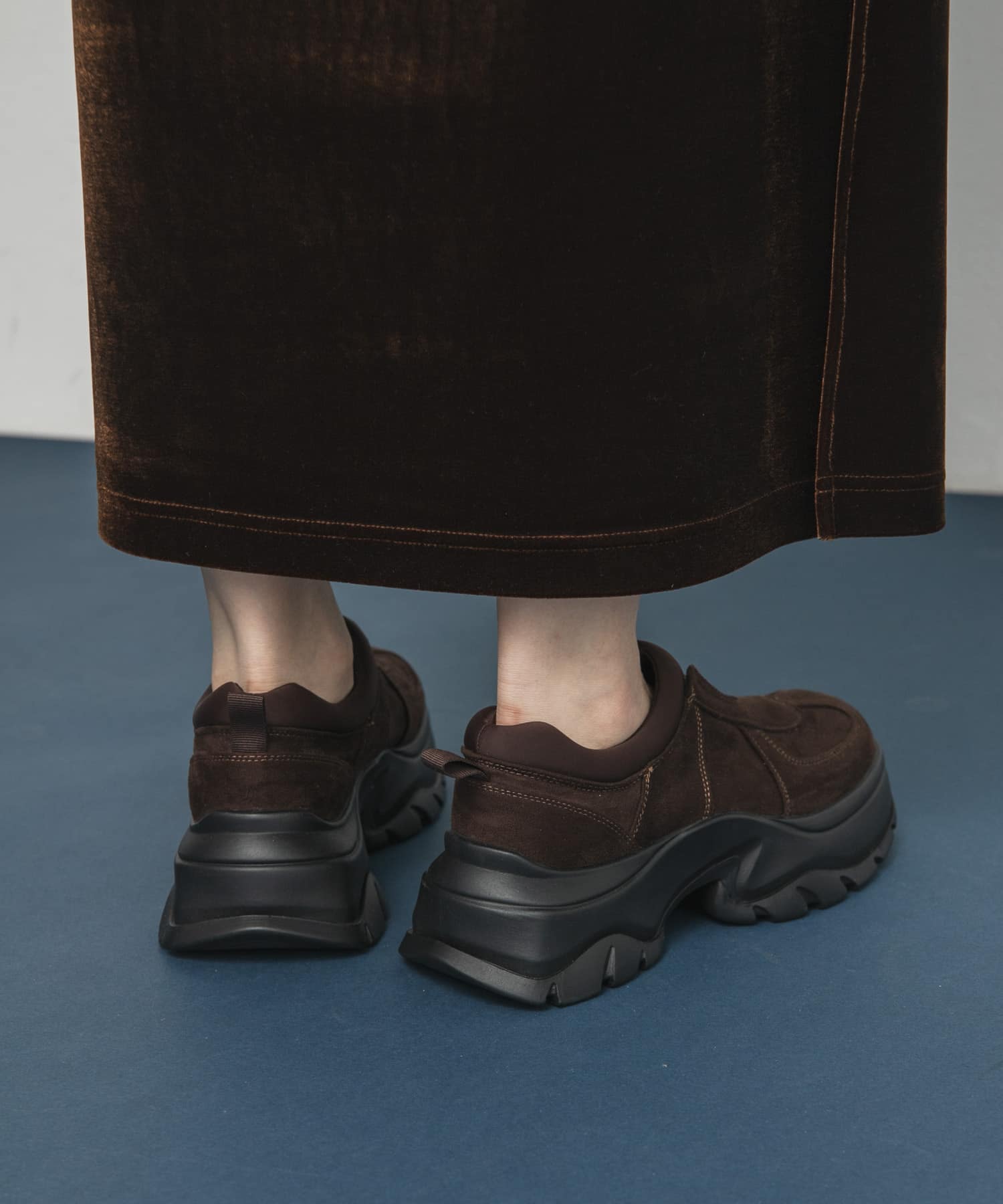 ステッチデザインスリッポン BROWN 36