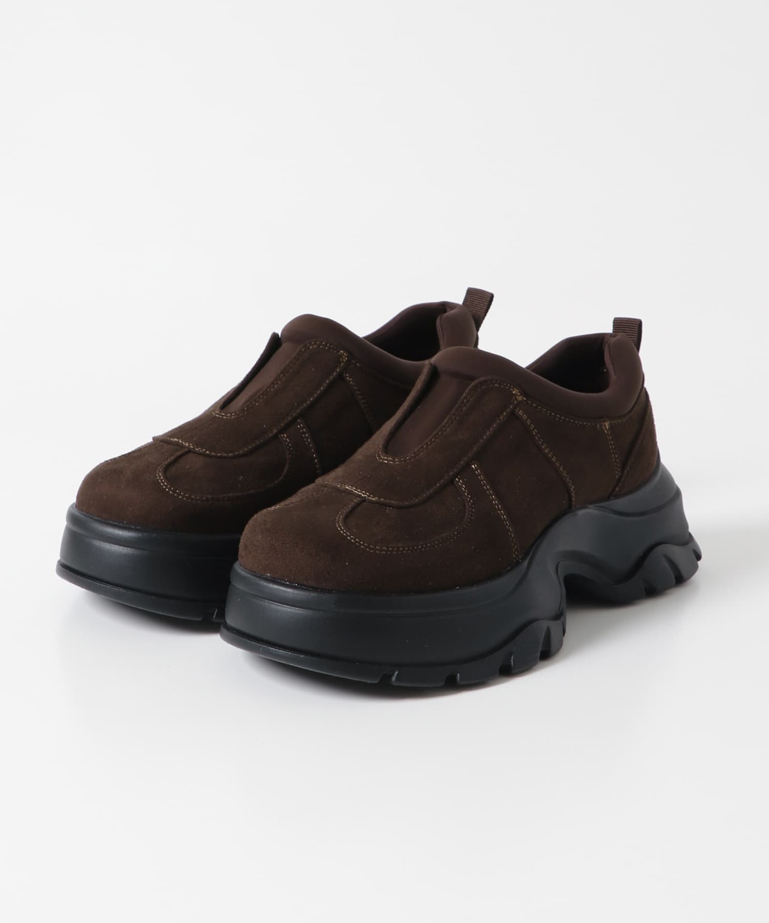 ステッチデザインスリッポン BROWN 36