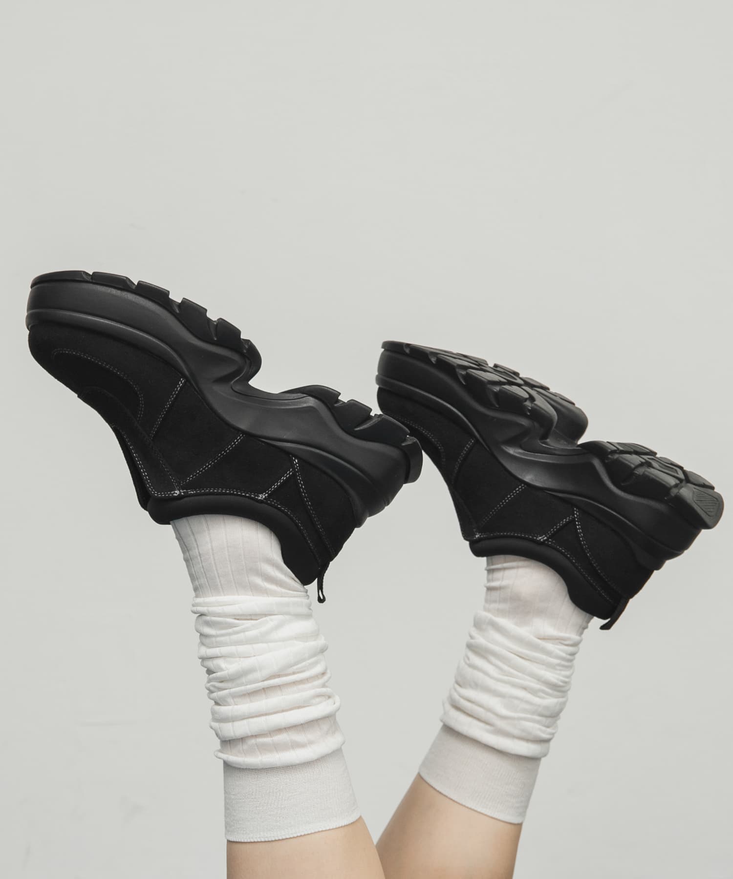 ステッチデザインスリッポン BLACK 36