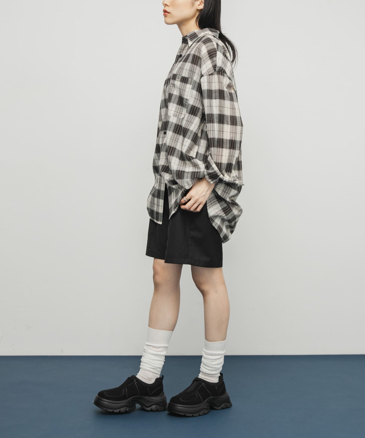 ステッチデザインスリッポン BLACK 36