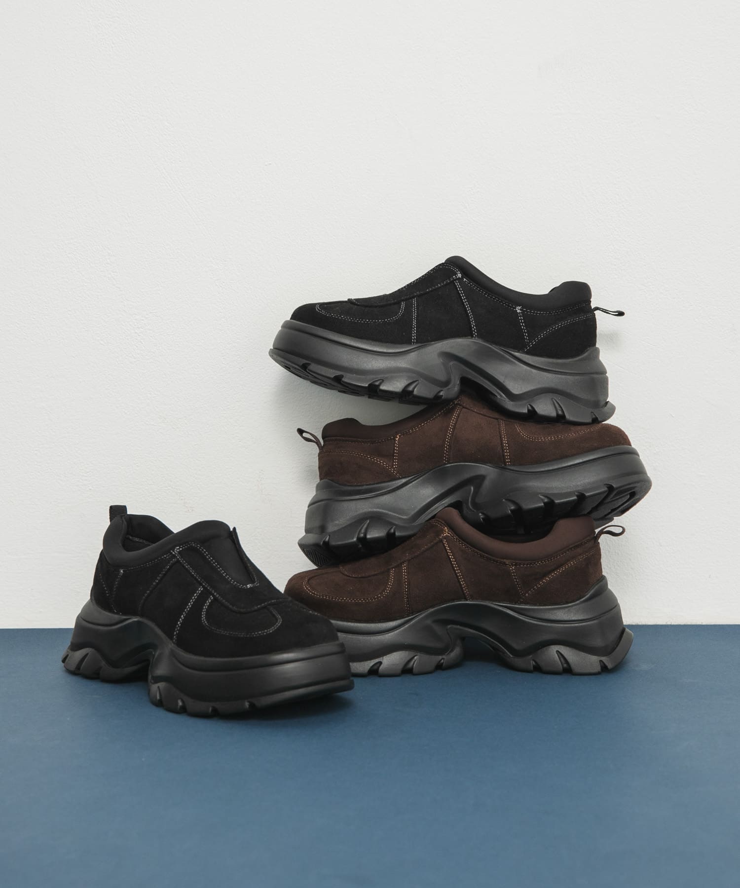 ステッチデザインスリッポン BLACK 36