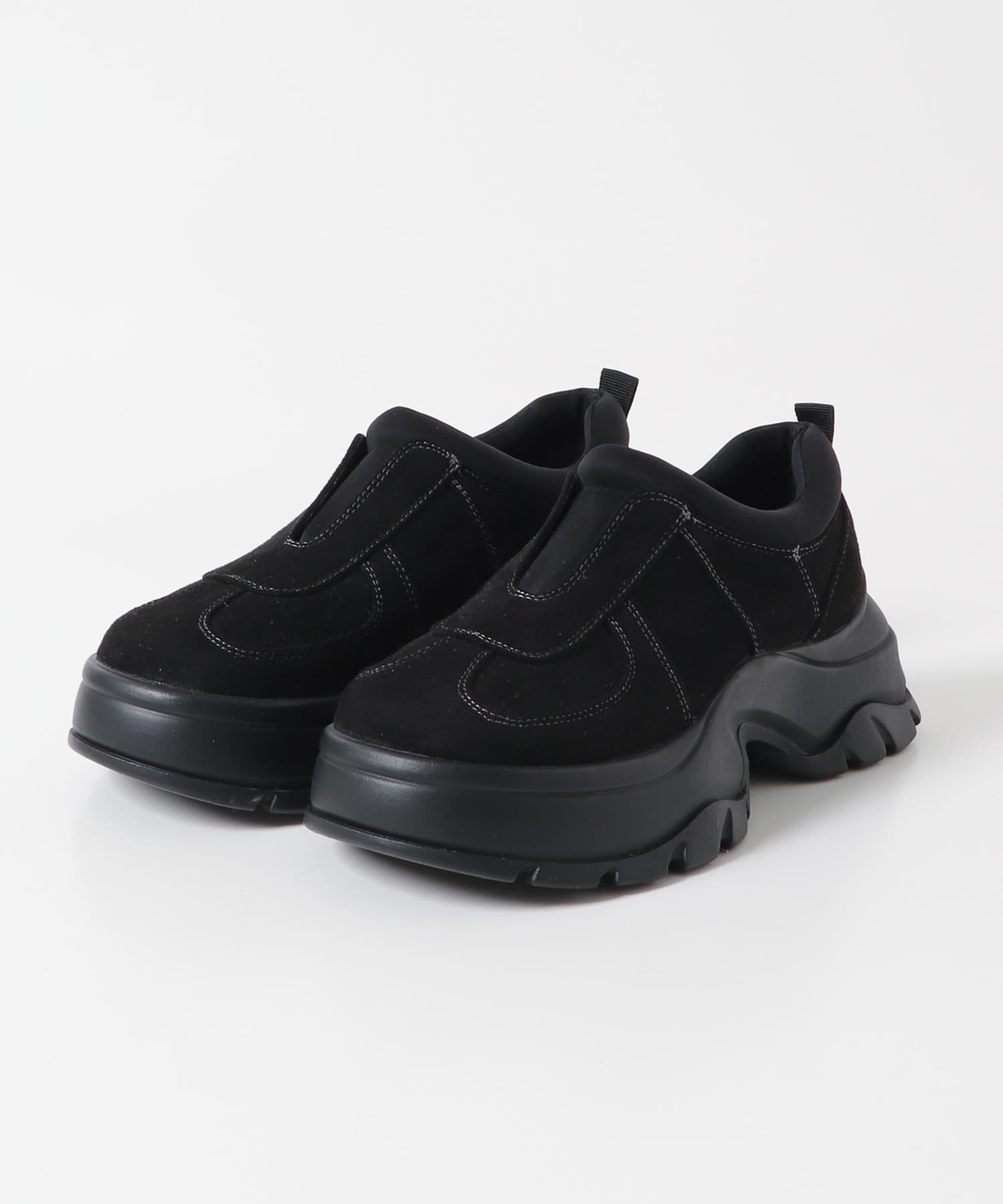 ステッチデザインスリッポン BLACK 36