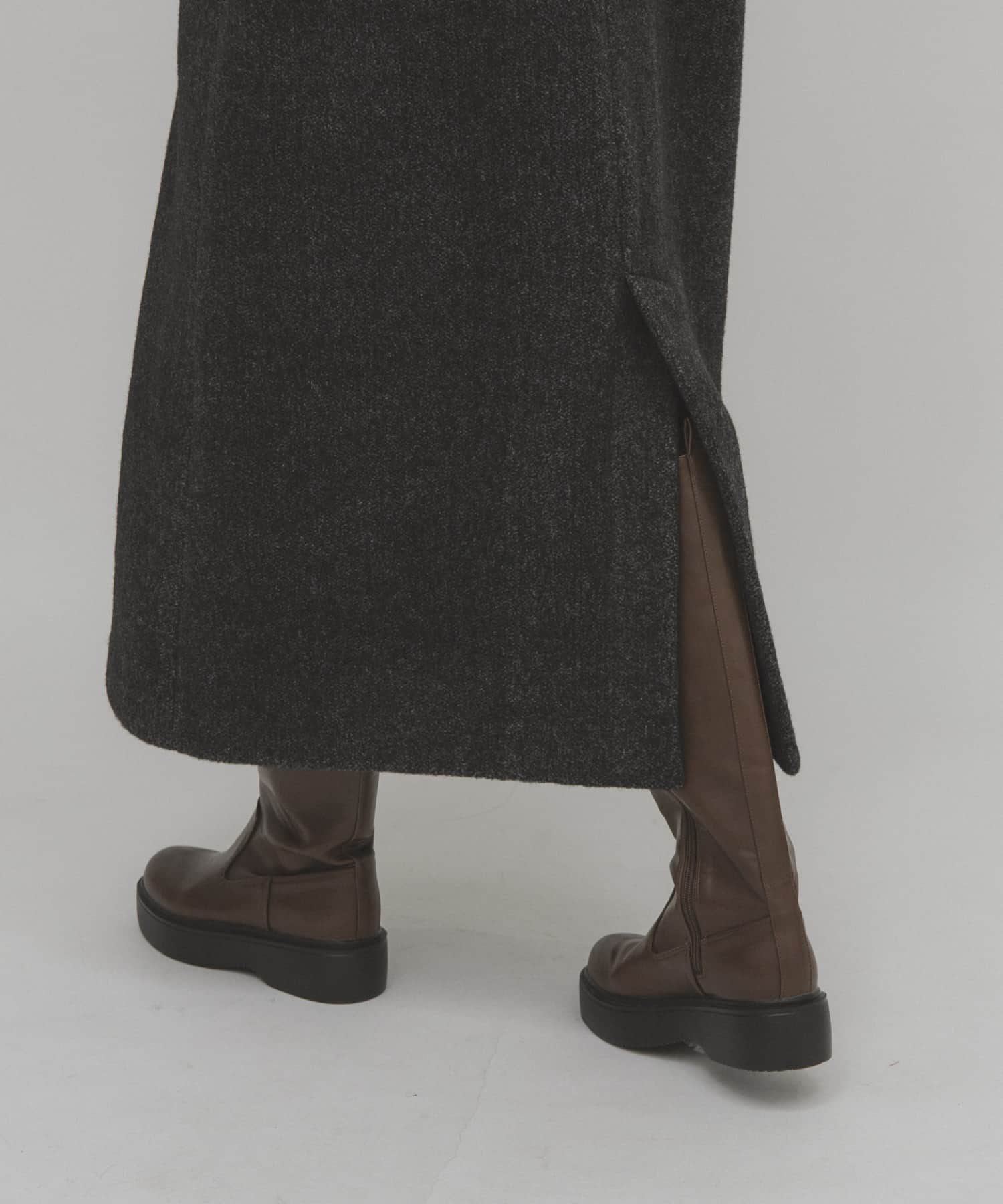 プラットフォームロングブーツ BROWN S