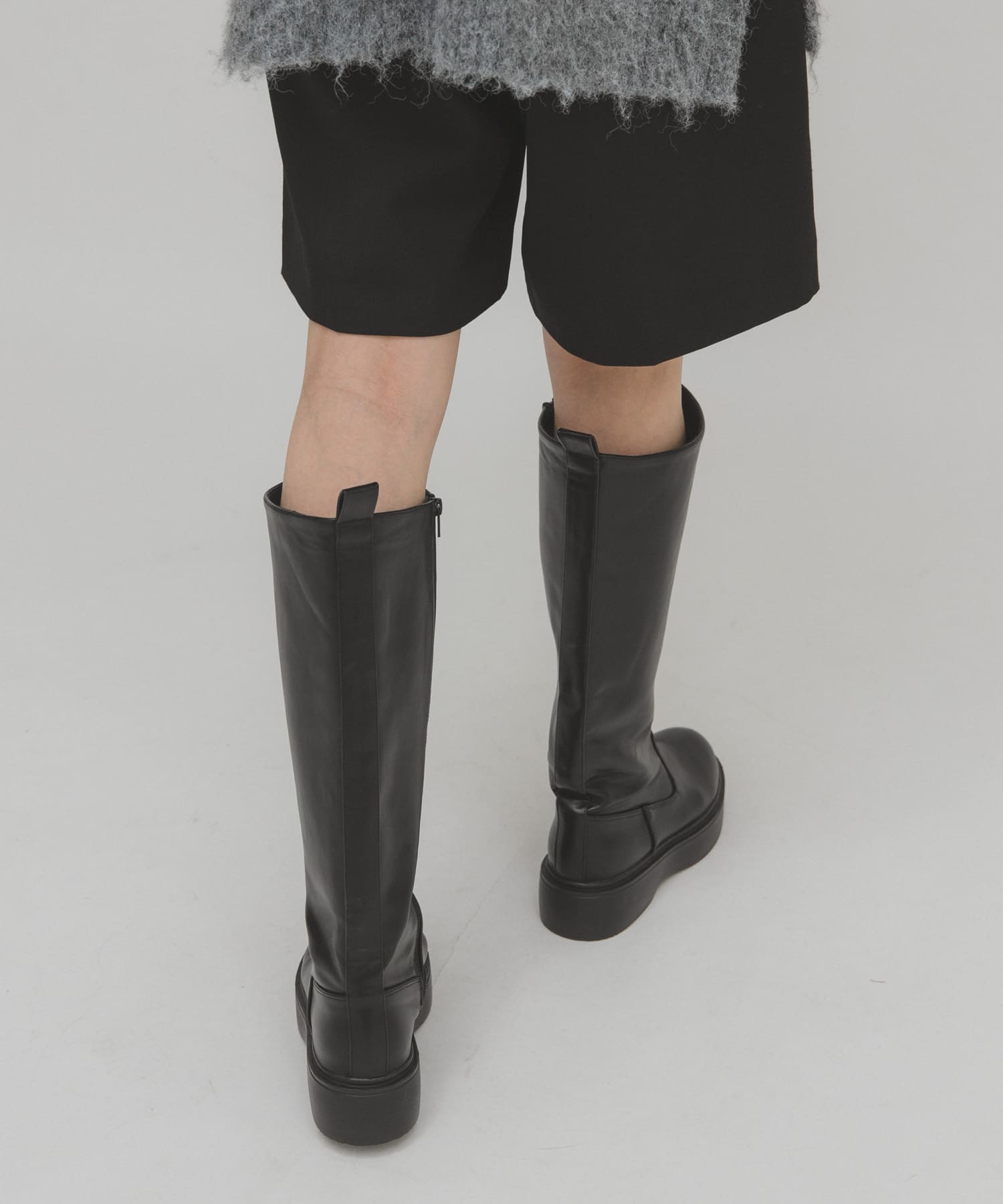 プラットフォームロングブーツ BLACK S