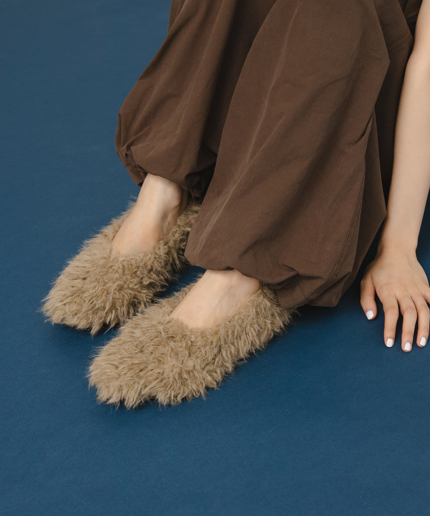 ラウンドトゥファーシューズ