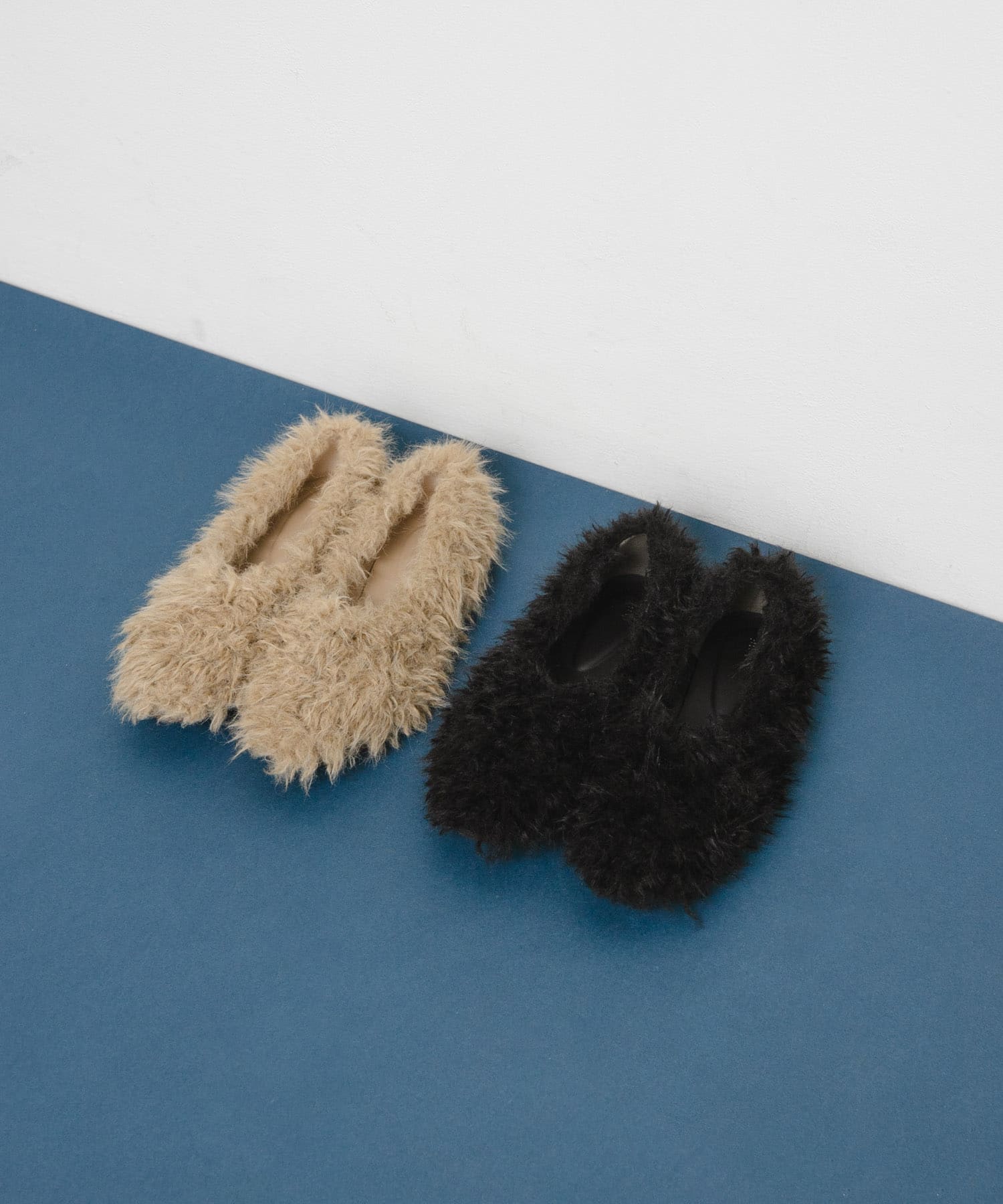 ラウンドトゥファーシューズ BEIGE 36