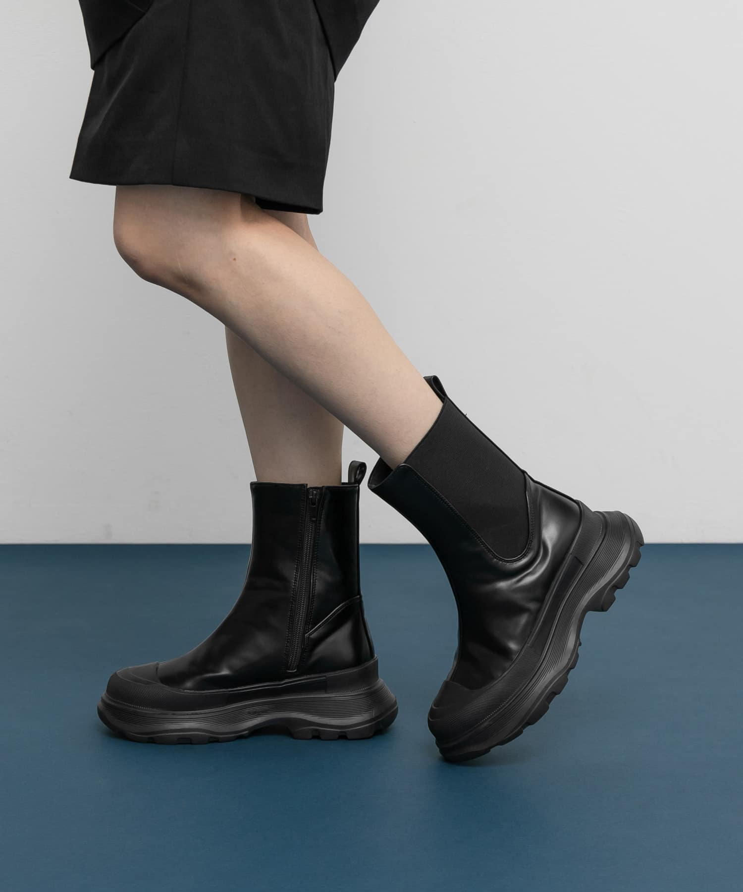 サイドゴアスニーカーブーツ BLACK 36