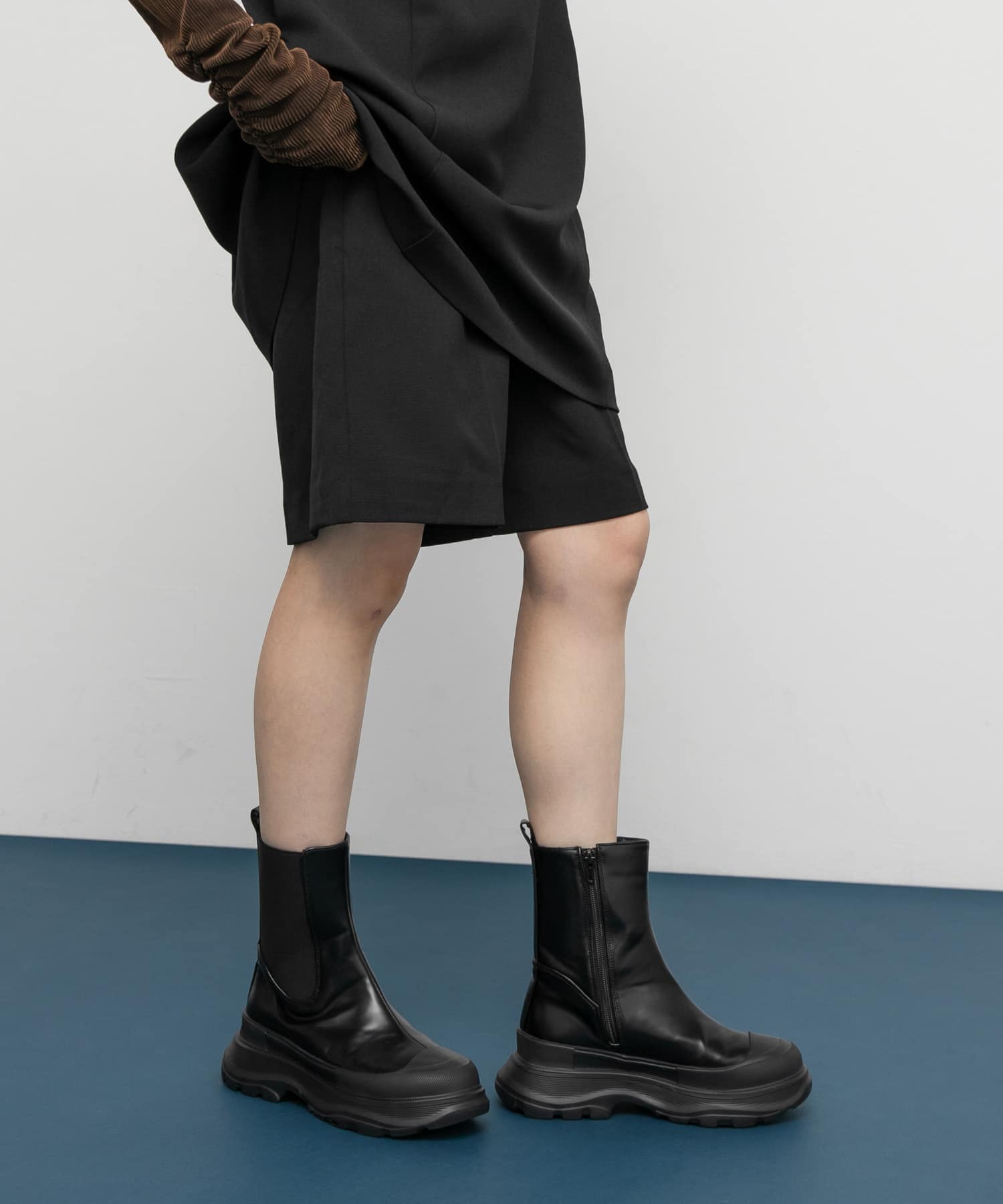 サイドゴアスニーカーブーツ BLACK 36