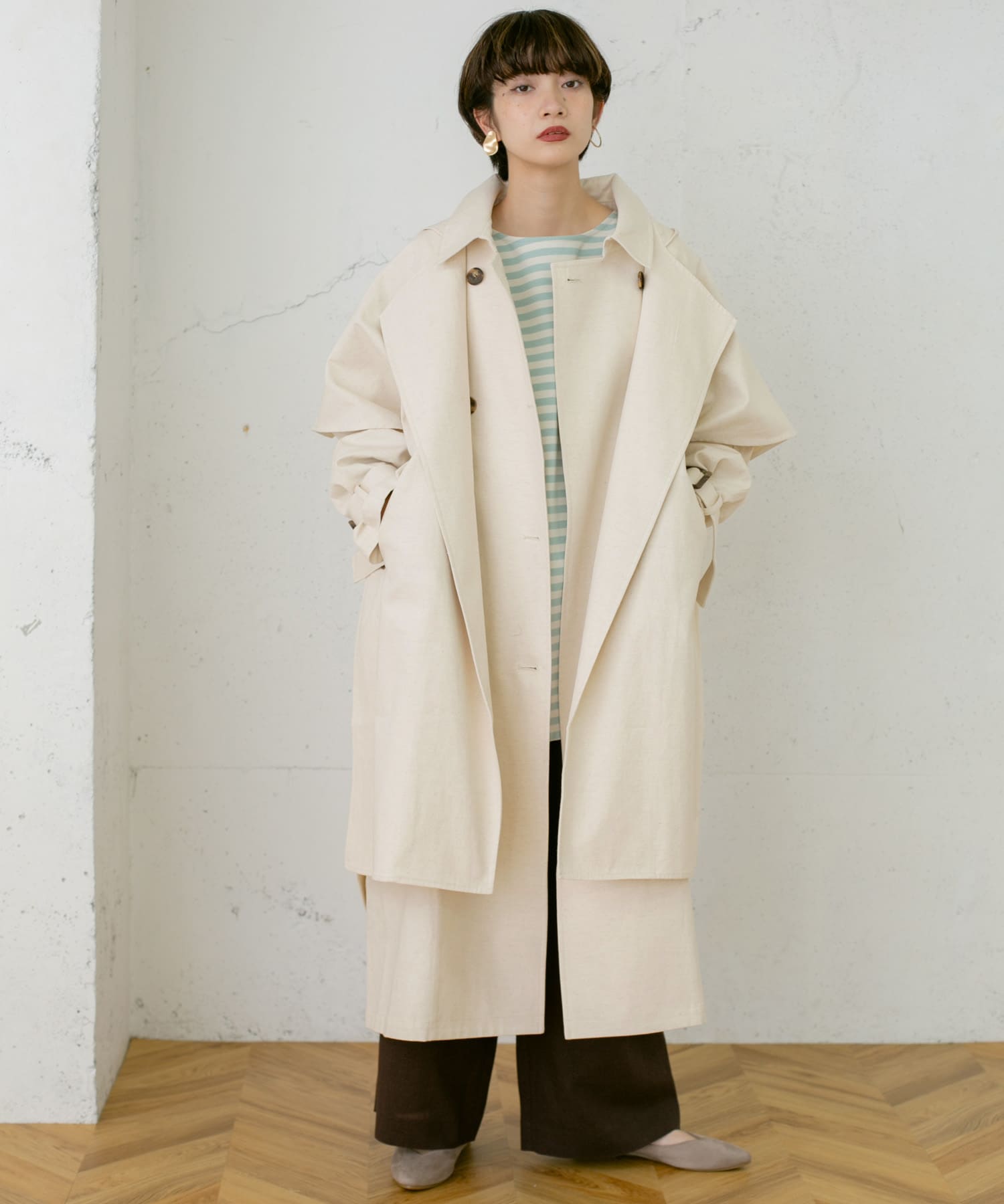 3WAYレイヤードコート∴ IVORY one