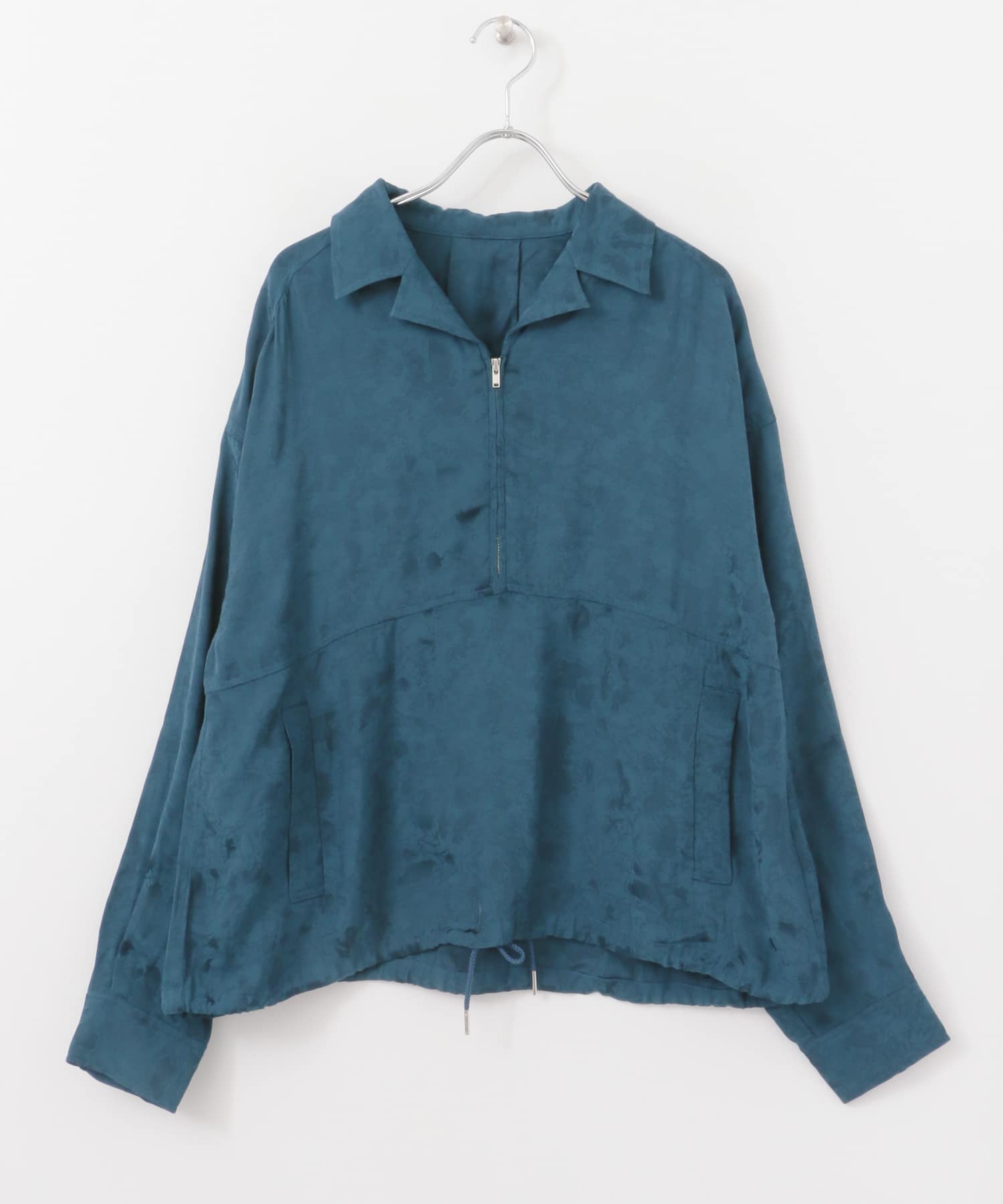 ZIP付オープンカラープルオーバー∴ NAVY one