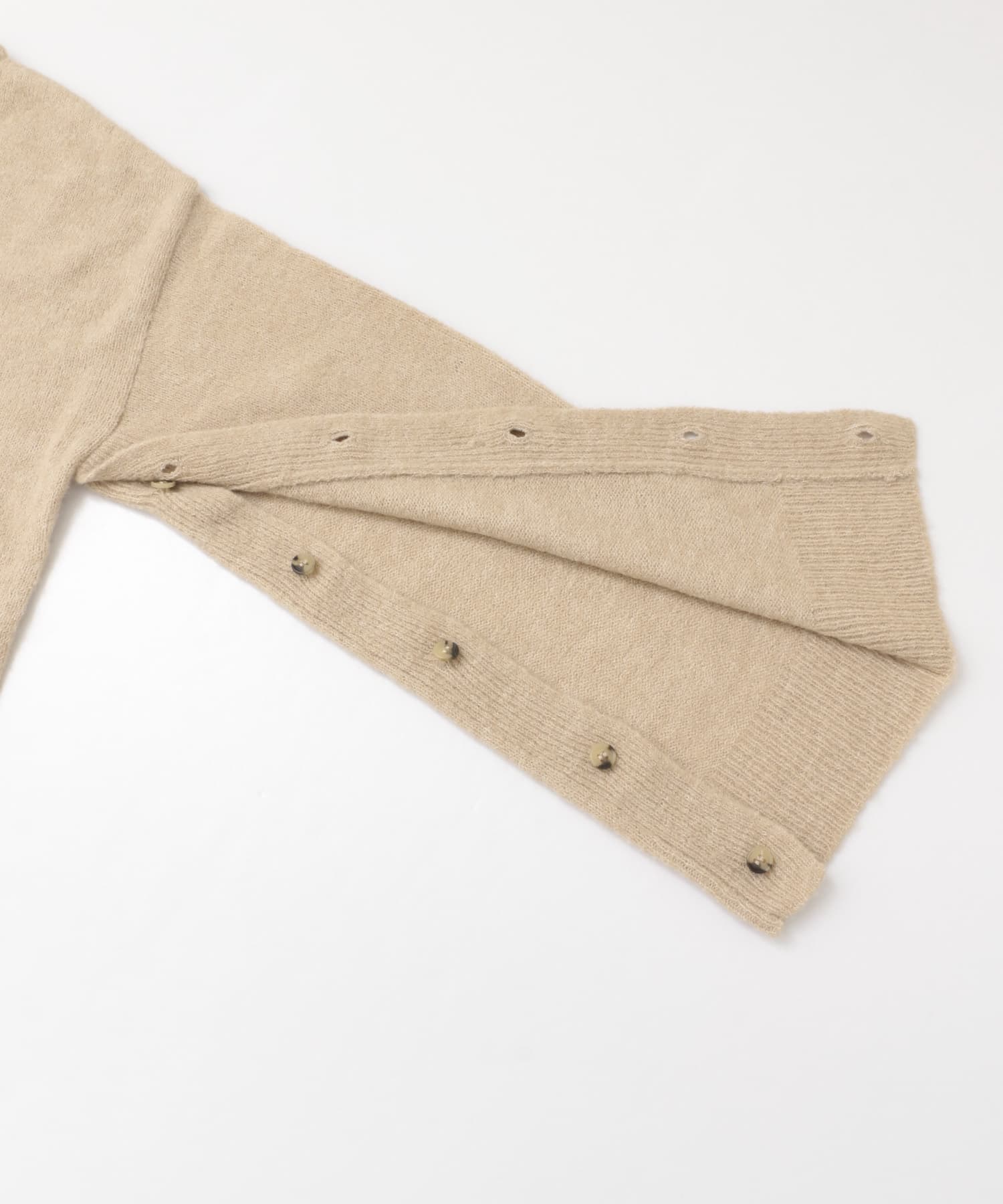 2WAYボタンスリーブニットワンピース∴ BEIGE one
