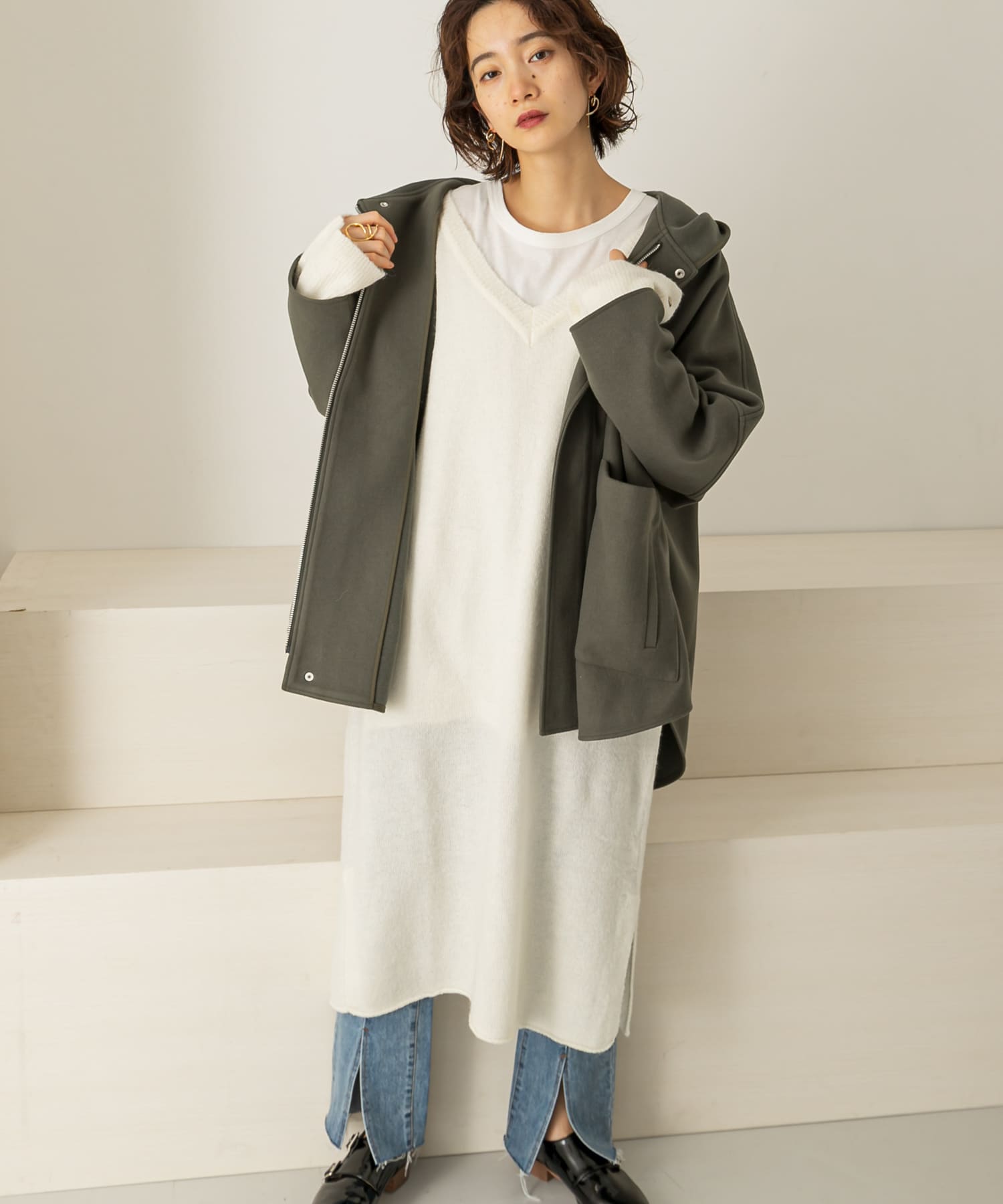 身長：159cm サイズ：one